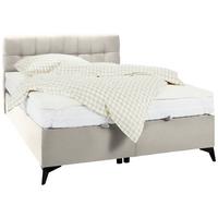 Boxbett in Beige ca. 140x200cm - Beige/Schwarz, KONVENTIONELL, Holzwerkstoff/Kunststoff (140/200cm) - Mömax