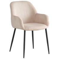 KRZESŁO Z PODŁOKIETNIKAMI JESSY - beżowy/czarny, Design, metal/tkanina (57/85/60cm) - Xora