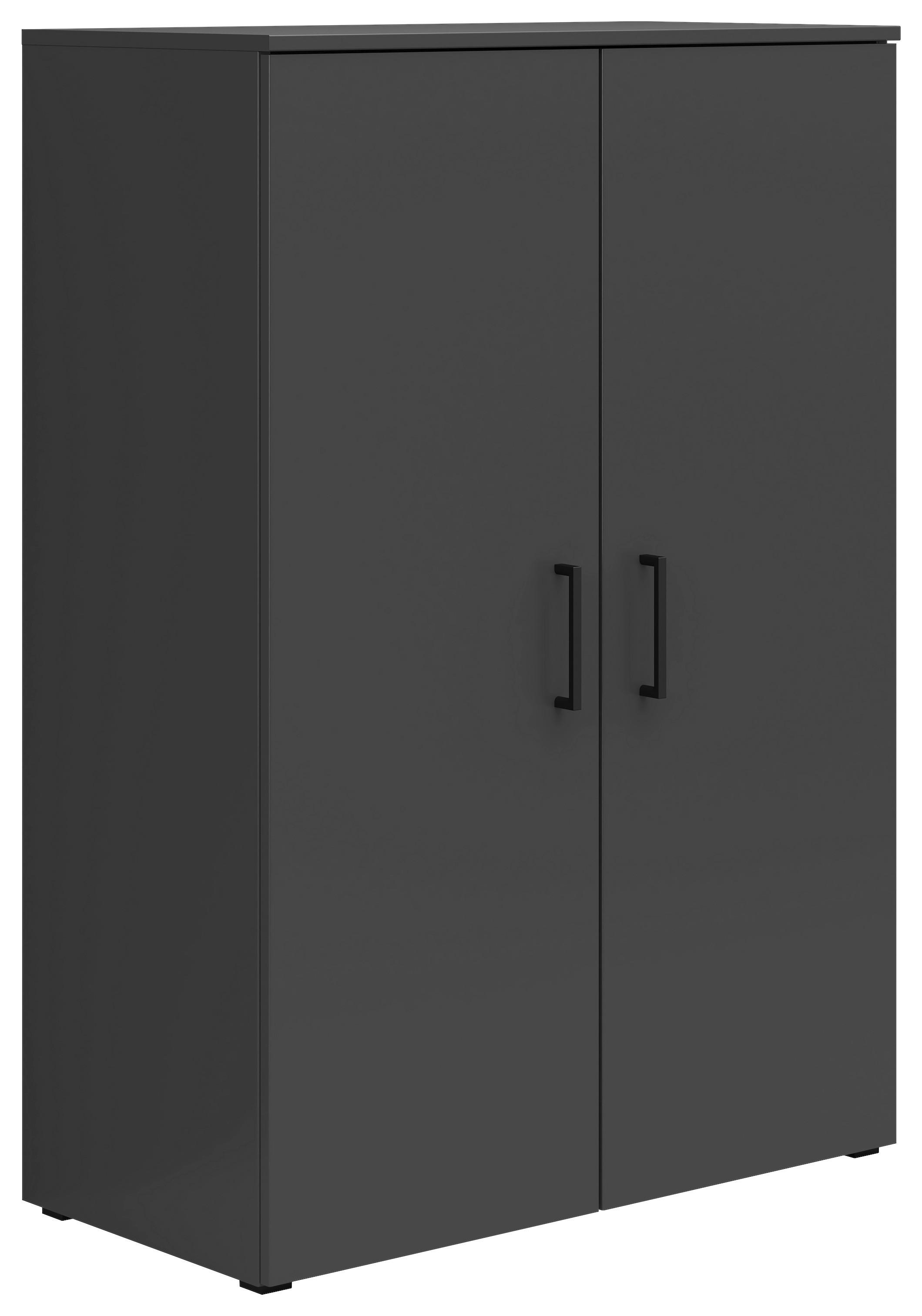 Komoda Multi - boje grafita/crna, Moderno, drvni materijal/plastika (80/115/40cm) - Modern Living