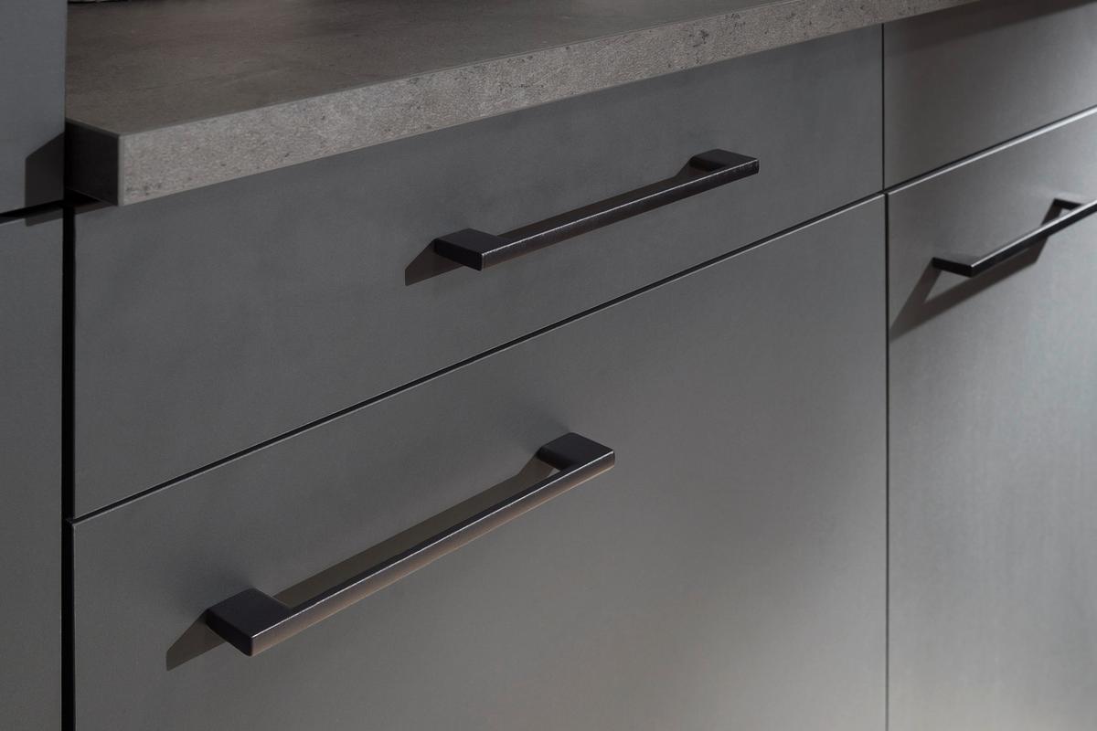 Buffet Oliver Grau - Schwarz/Grau, Trend, Holzwerkstoff/Metall (100/200/60cm) - Respekta