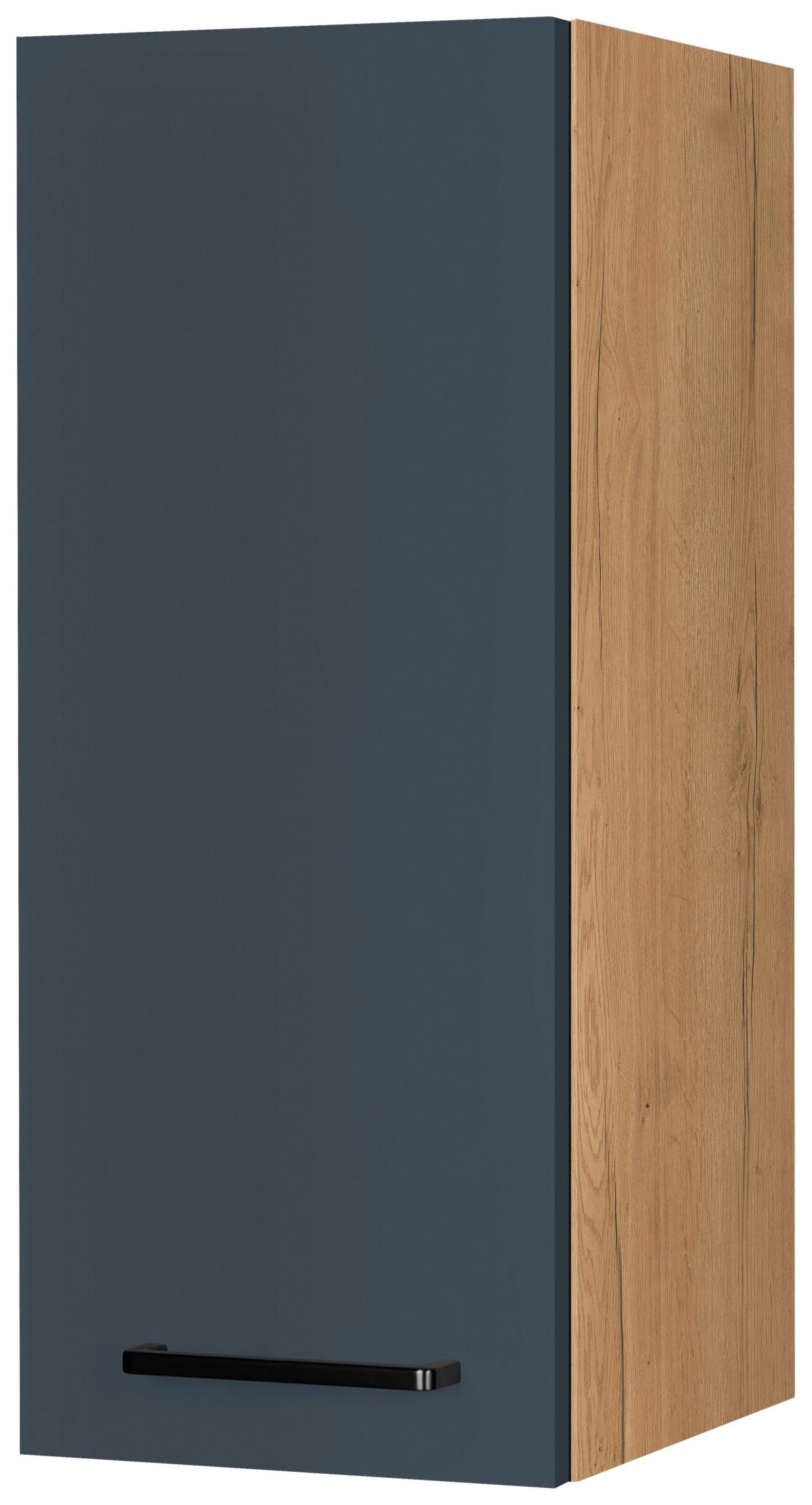 Küchenoberschrank Easytouch Blau - Blau/Eichefarben, MODERN, Holzwerkstoff/Metall (30/72/35cm) - Nobilia