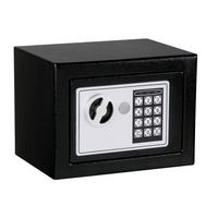 Széf 17/17/23cm - fekete, fém