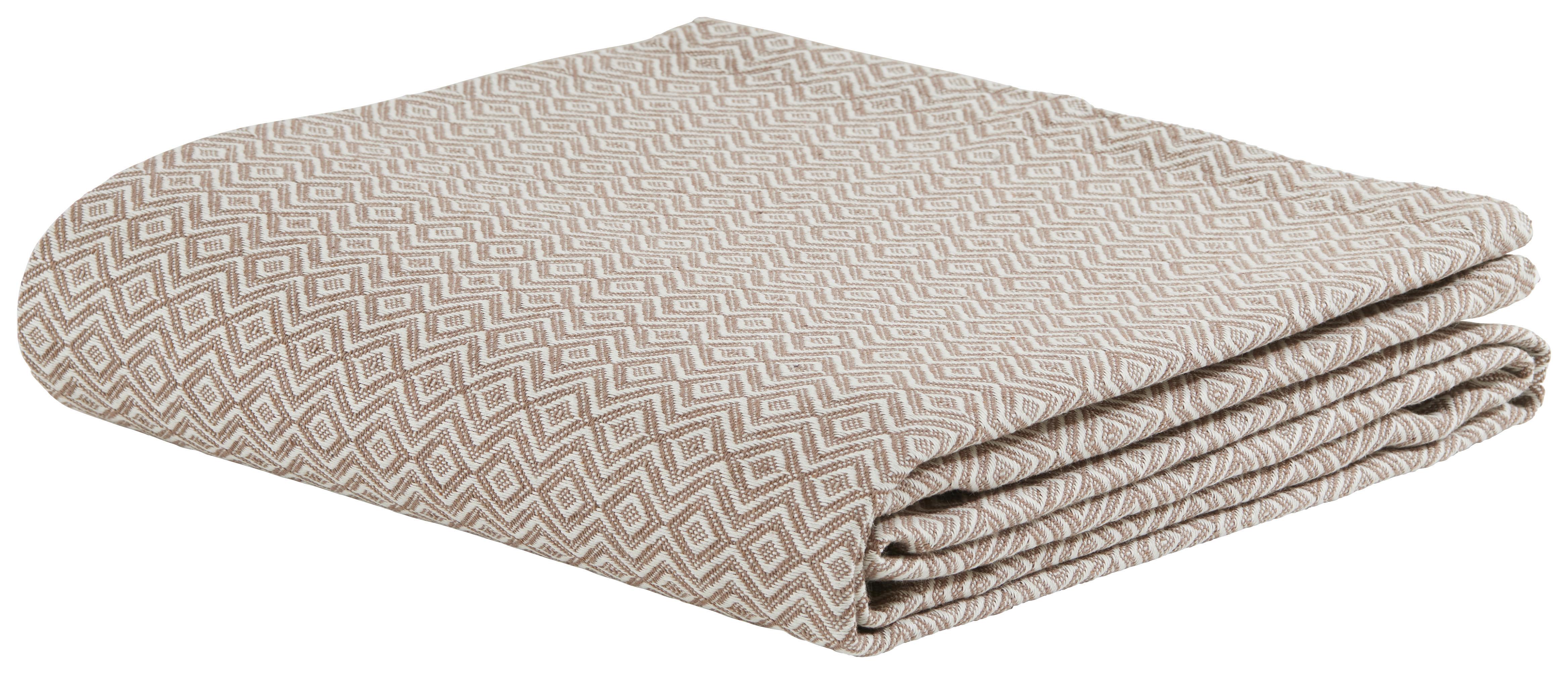Prekrivač Dobby Raute -Ext- - boje blata/bijela, Natur, tekstil (140/210cm) - Premium Living