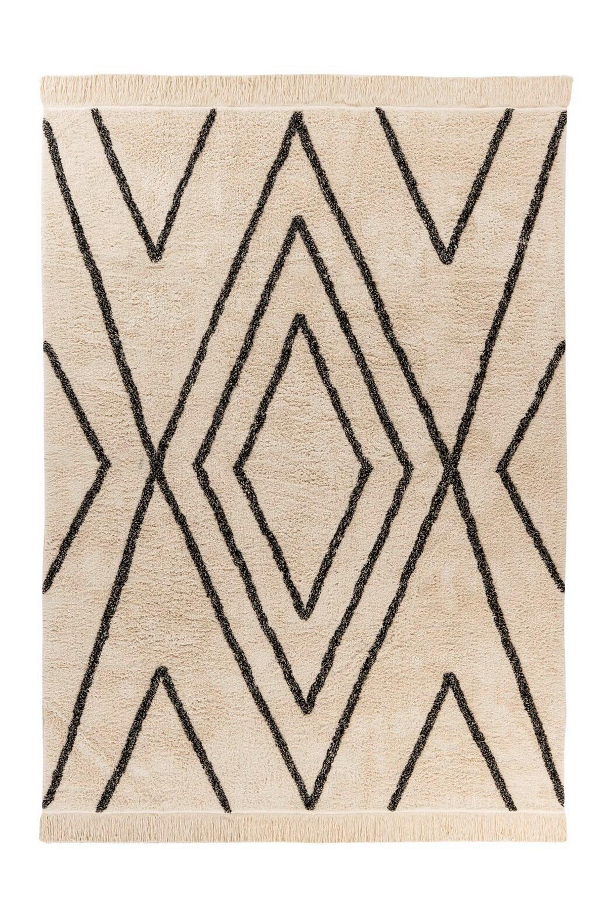 TEPPICH MYLEN 525 CREME / SCHWARZ - Creme/Schwarz, Konventionell, Textil (80/150cm) - Kayoom