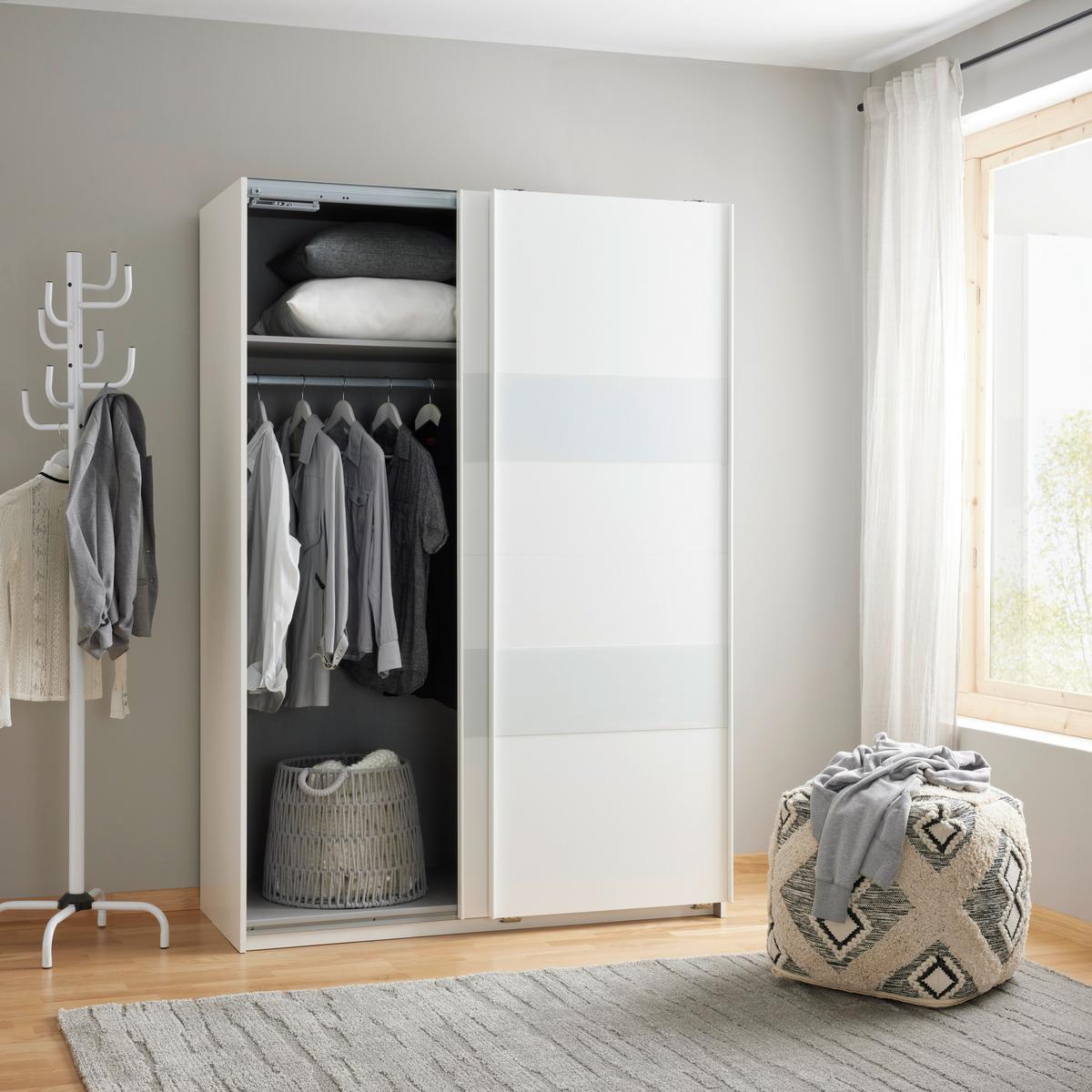Omara Z Drsnimi Vrati Altona, Bela, Steklo - bela, Konvencionalno, kovina/leseni material (135/200/64cm) - Mömax