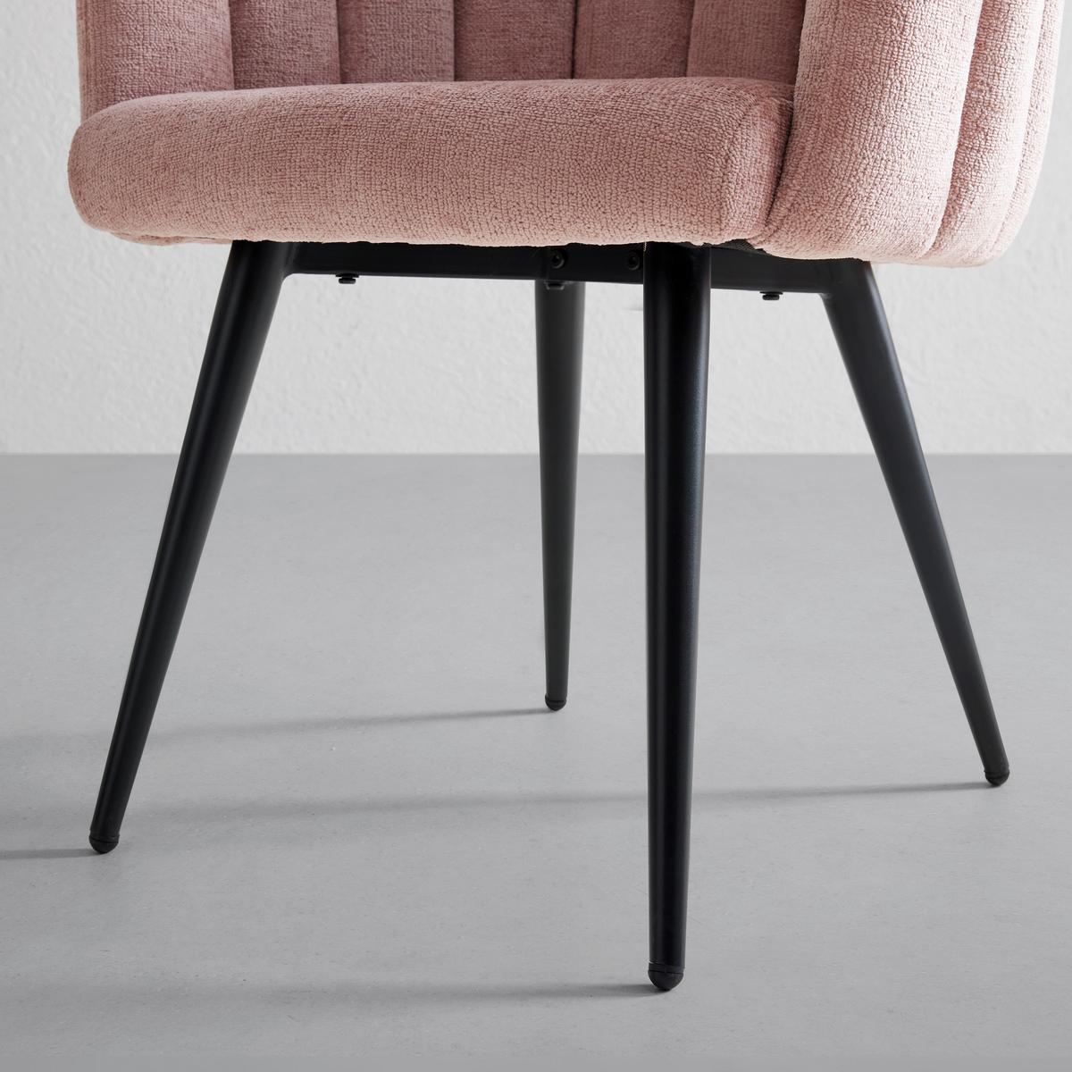 Stol Sibyl - roza/črna, Romantika, kovina/tekstil (63/84/58cm) - Premium Living