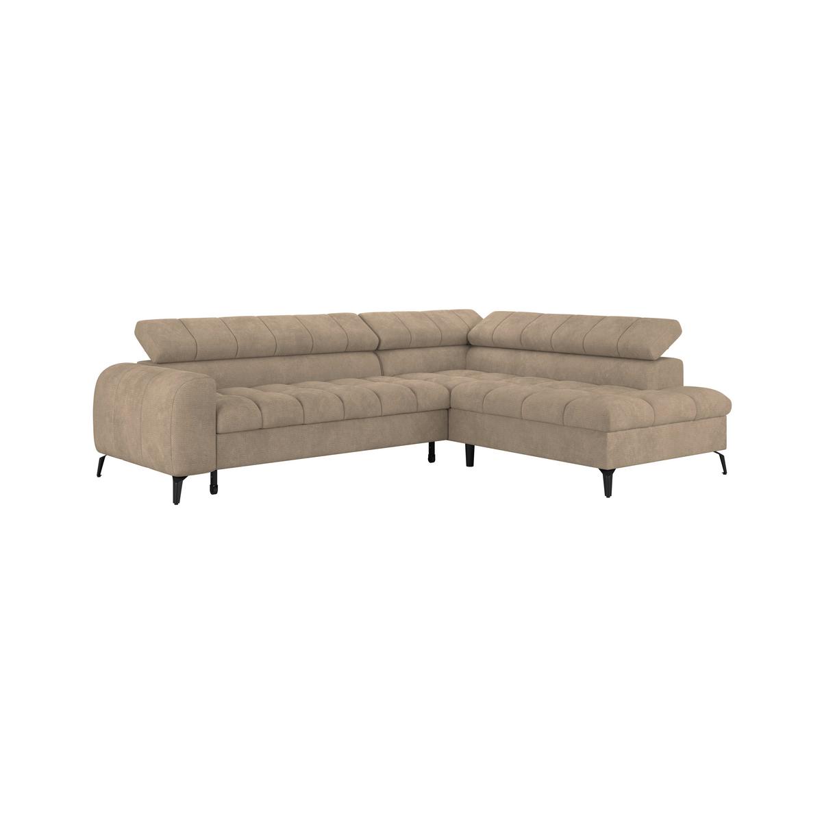 Kutna Garnitura Volf - bež/crna, Trend, tekstil/metal (261/203cm)