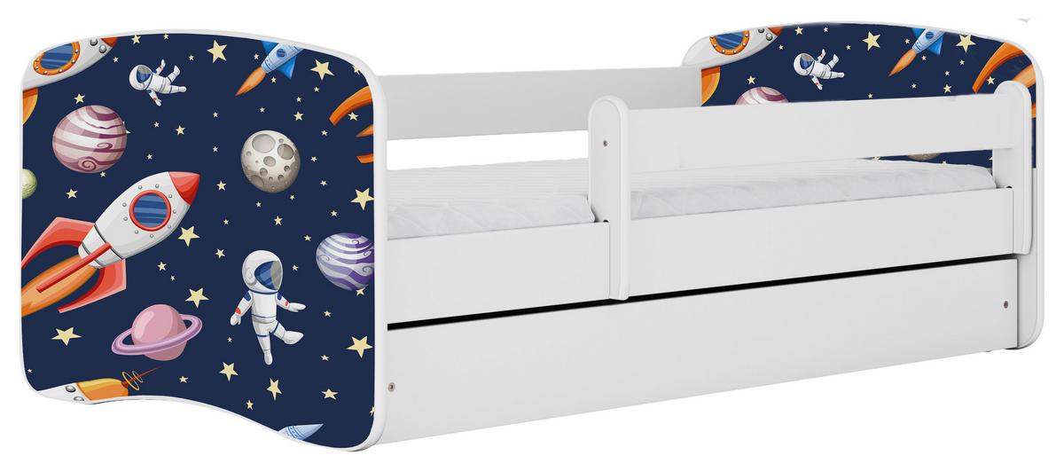 Otroška Postelja Babydreams, Bela, 80x160cm - bela/barve breze, Moderno, tekstil/leseni material (80/160cm) - MID.YOU