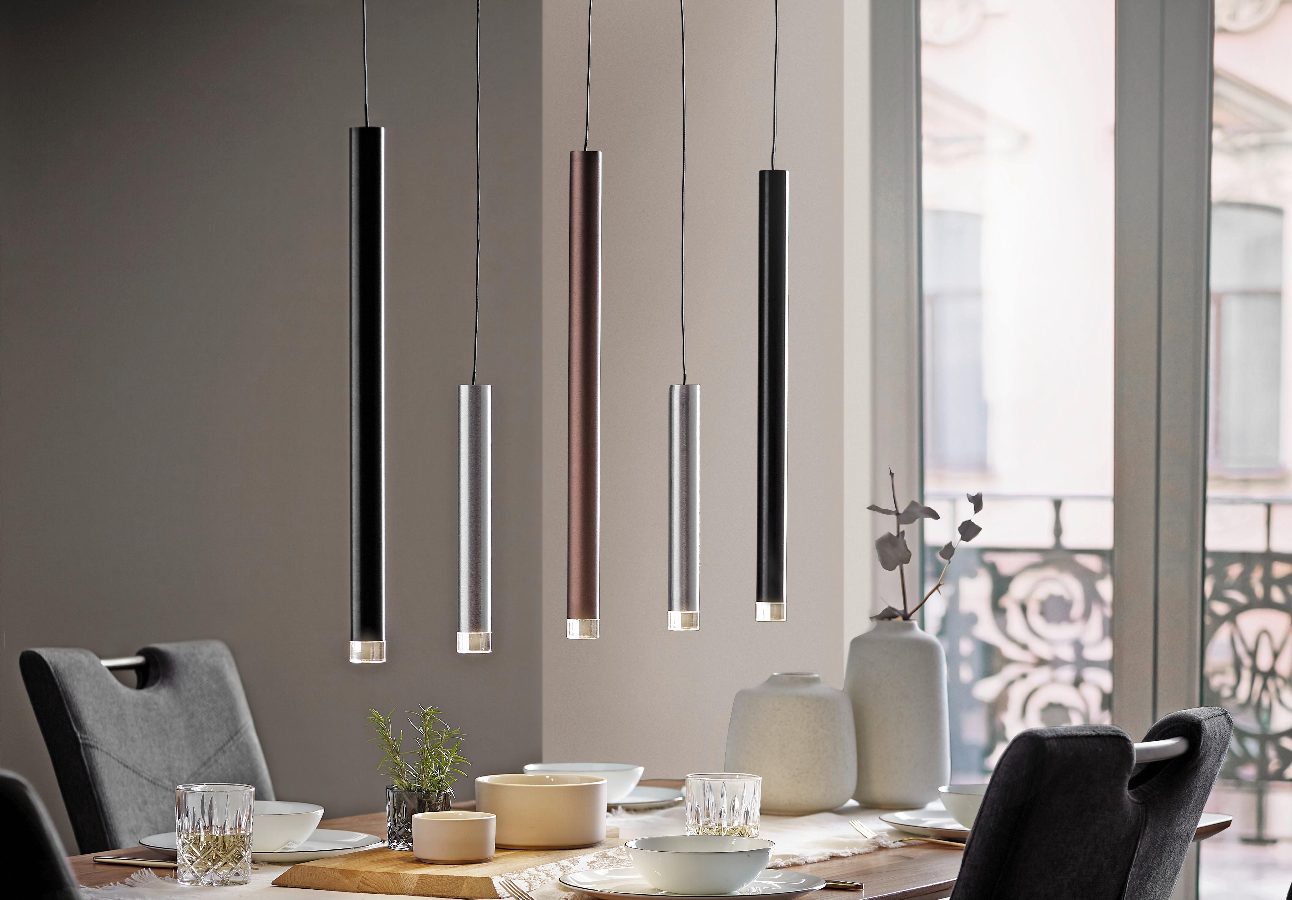 LAMPA WISZĄCA LED G93762/21 CEMBALO - czarny/kolor aluminiowy, Trend, tworzywo sztuczne/metal (89/8,5/120cm)