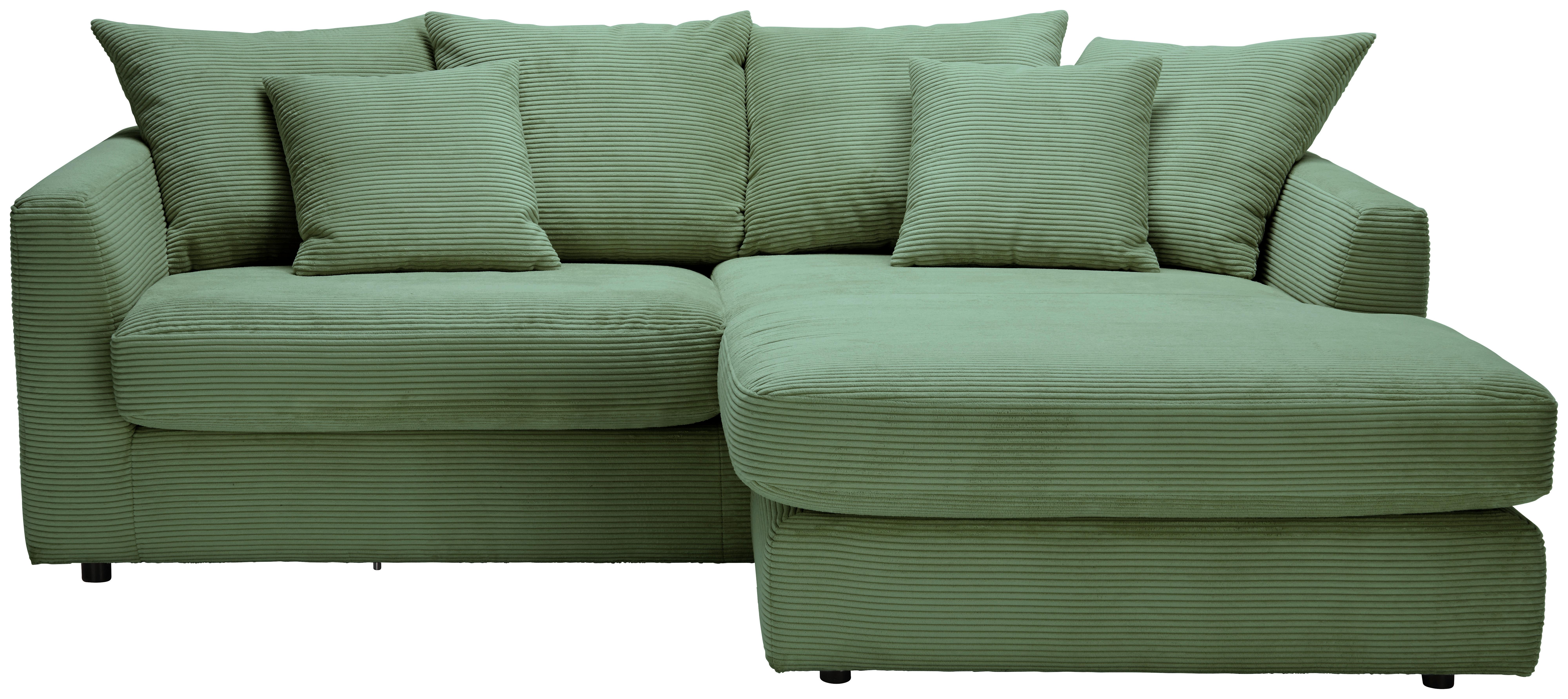 NAROŻNIK DONATO - czarny/oliwkowa zieleń, Design, tworzywo sztuczne/tkanina (235/175cm) - home24
