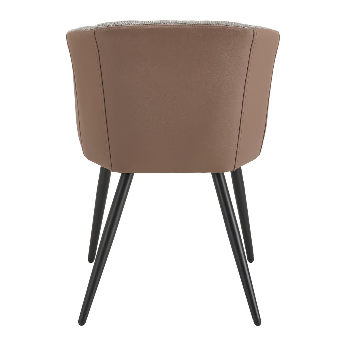 KRZESŁO Z PODŁOKIETNIKAMI BIANCO - czarny/brązowy, Modern, skóra/metal (55,5/75,5/58cm) - Bessagi Home