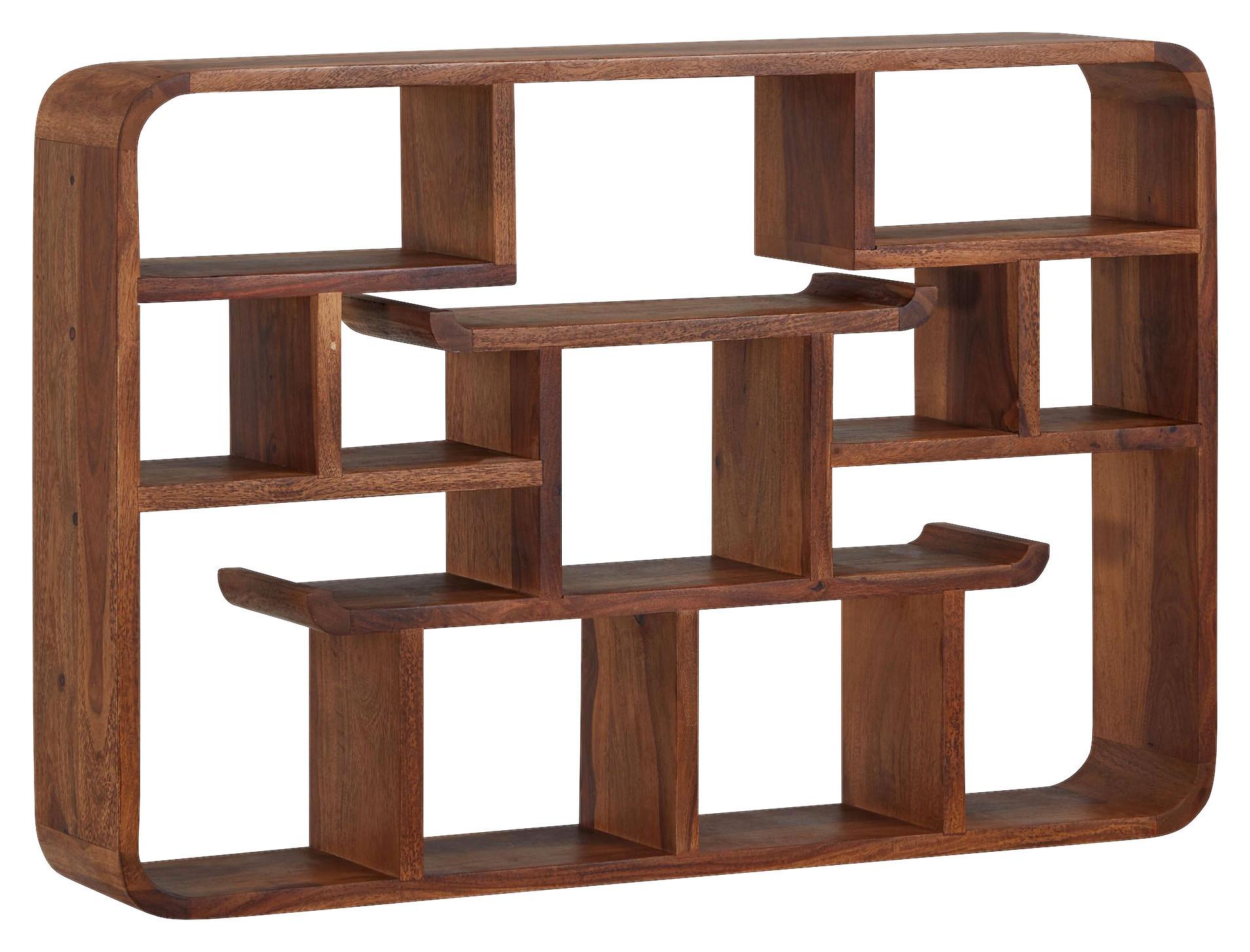 Stenski Regal Wohnling - barve indijskega rožnega lesa, Moderno, les (80/55/15cm) - MID.YOU