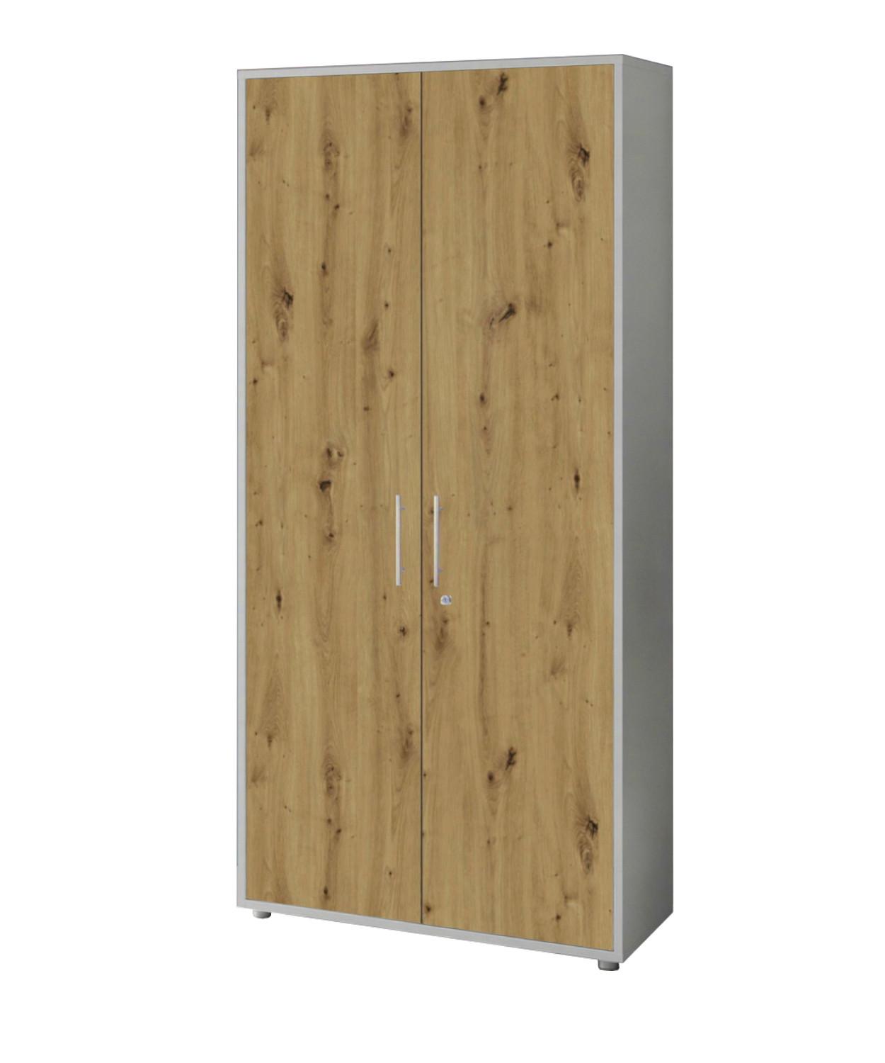 AKTENSCHRANK OFFICE EDITION - Eiche Artisan/Grau, MODERN, Holzwerkstoff (84,4/185,6/33cm) - MID.YOU