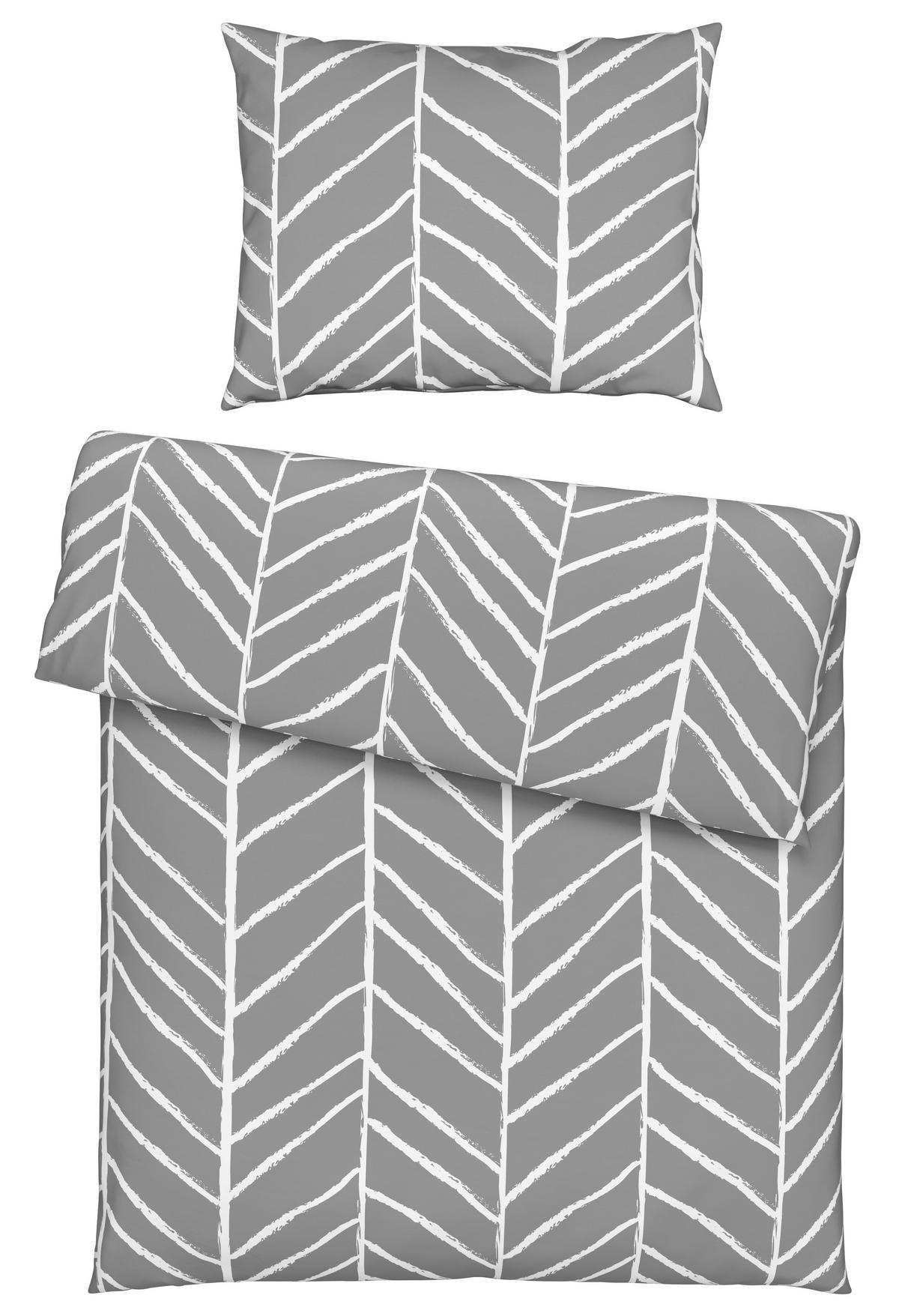 Posteljina Marble 140x200/60x80 Cm - siva, Konvencionalno, tekstil (140/200cm) - Modern Living