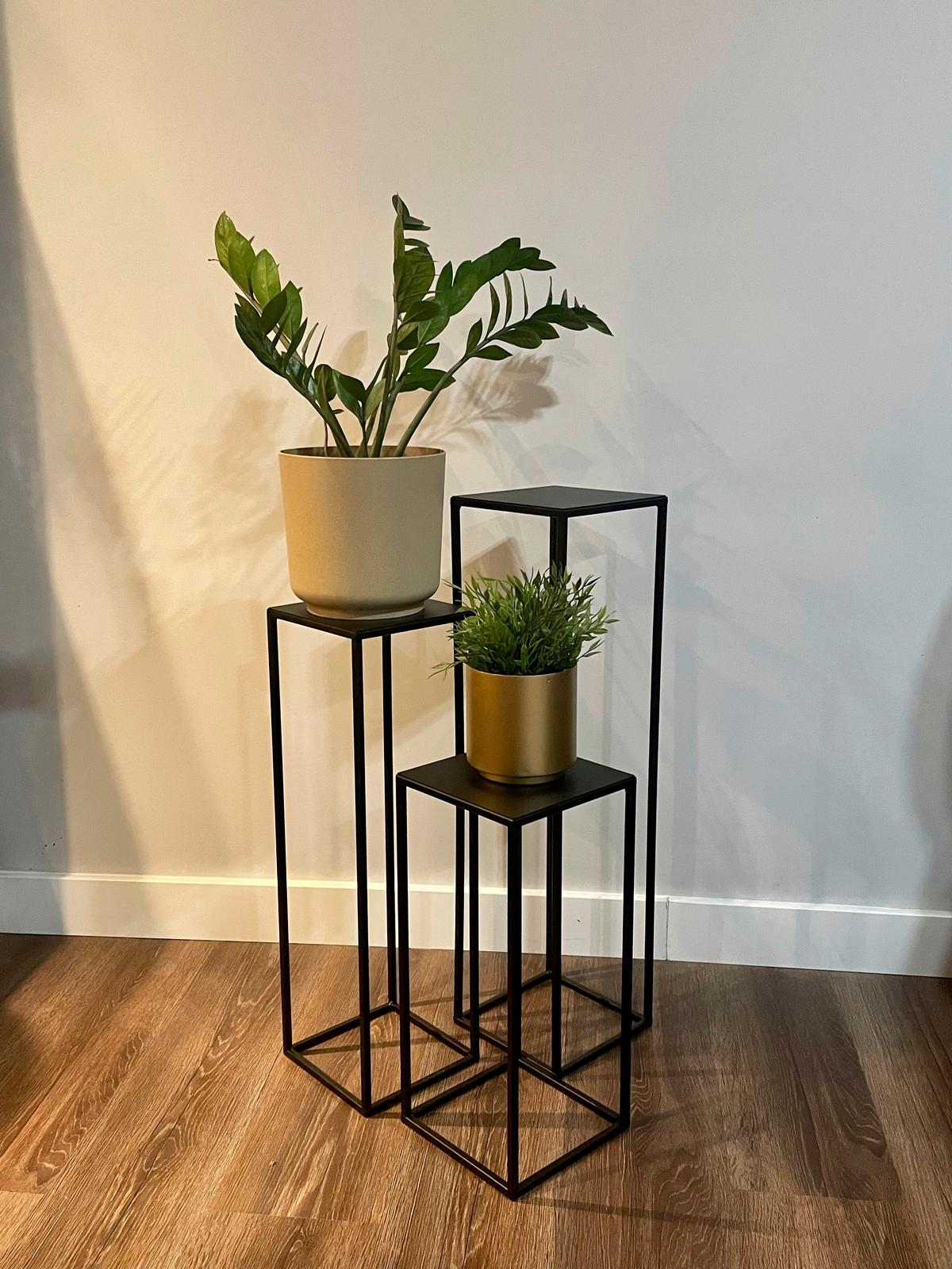 Blumenständer Schwarz - Schwarz, Basics, Metall (19/77/19cm)