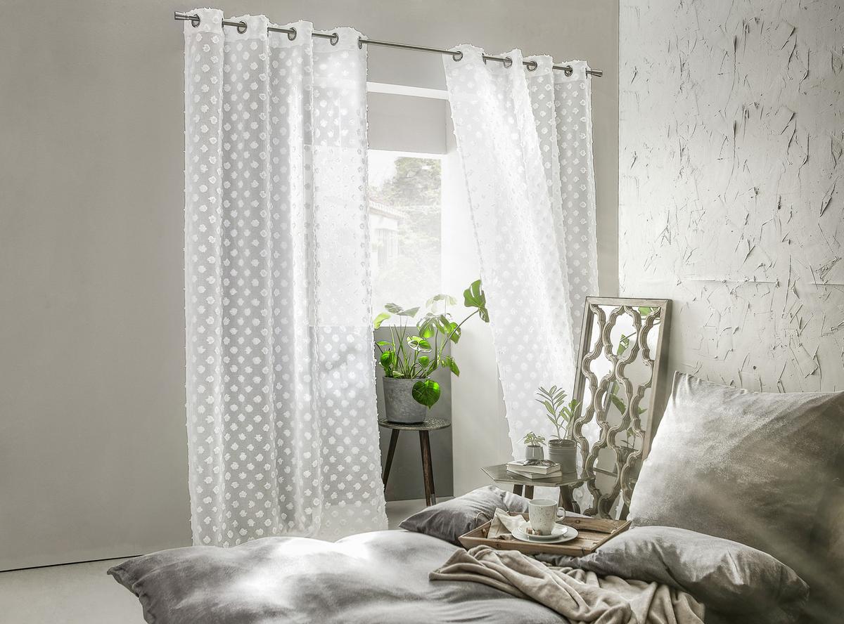 ZASŁONA NA PRZELOTKACH STINA - biały, Trend, tkanina (140/245cm) - Esposa