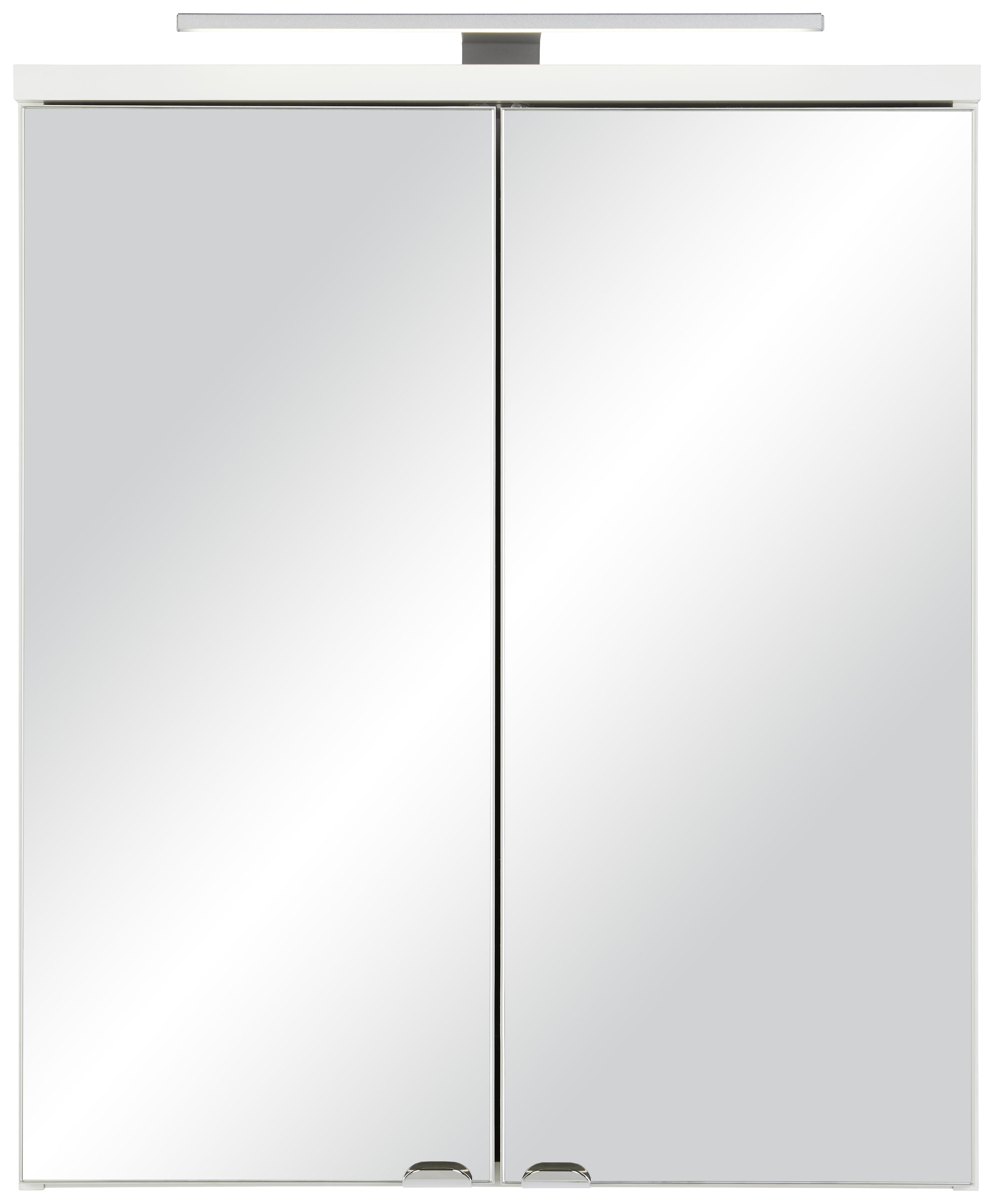 Spiegelschrank in Weiss - Klar/Chromfarben, Modern, Glas/Holzwerkstoff (60/70/18cm) - Modern Living