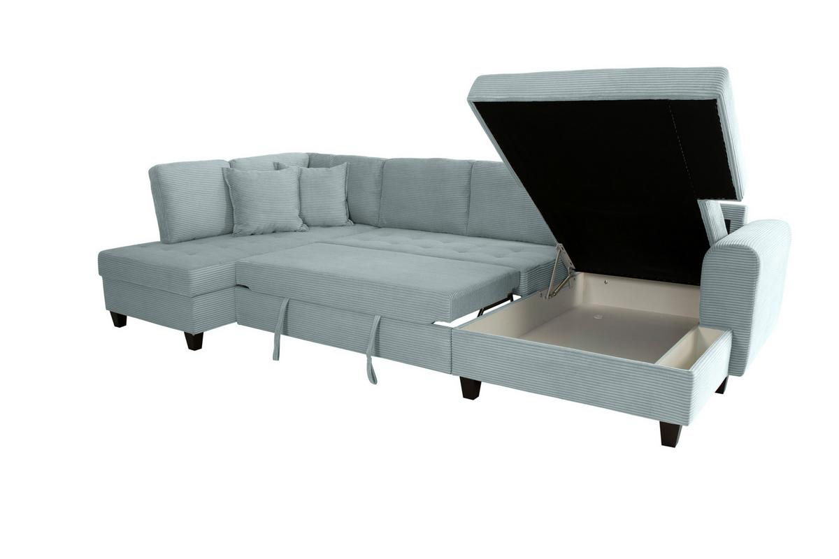Kutna Garnitura Moritz - sivo-zelena, Trend, tekstil (178/324/155cm) - Modern Living