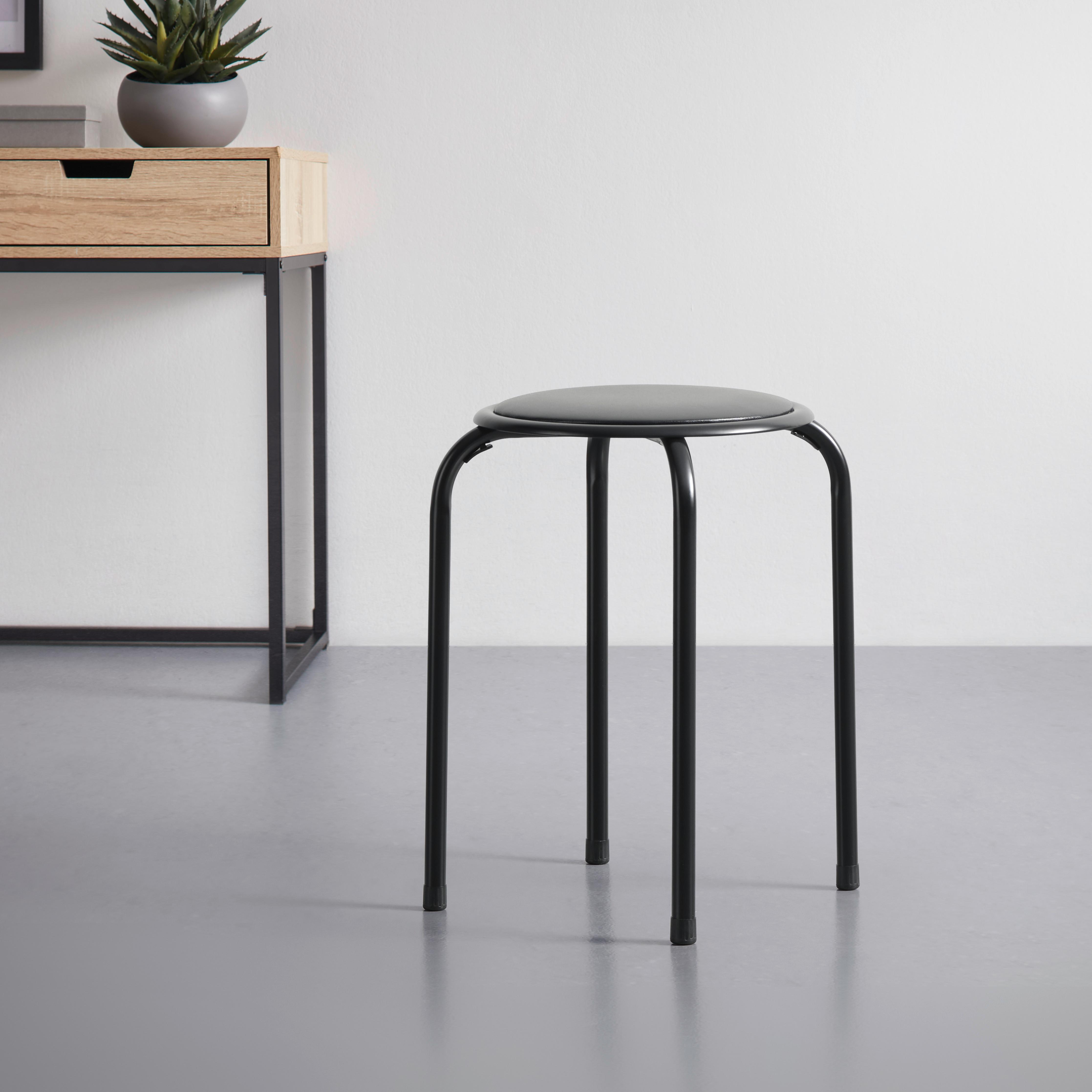 STAPELBAR PALL RAKI II -TOP- -BASED/SB- - svart, Klassisk, metall/textil (30/45cm) - Based