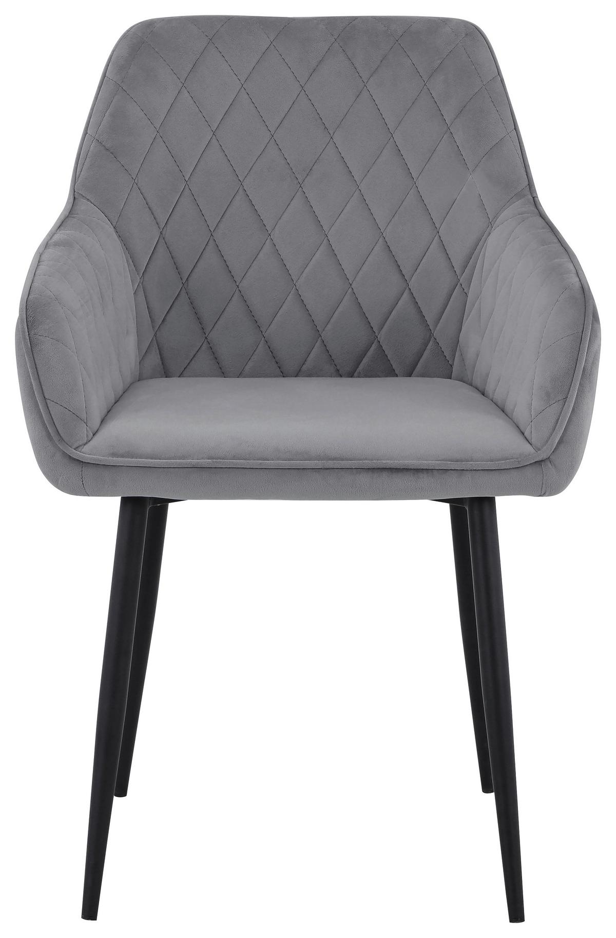 KRZESŁO Z PODŁOKIETNIKAMI STU - czarny/szary, Design, metal/tkanina (56/82,5/61,5cm) - Novel