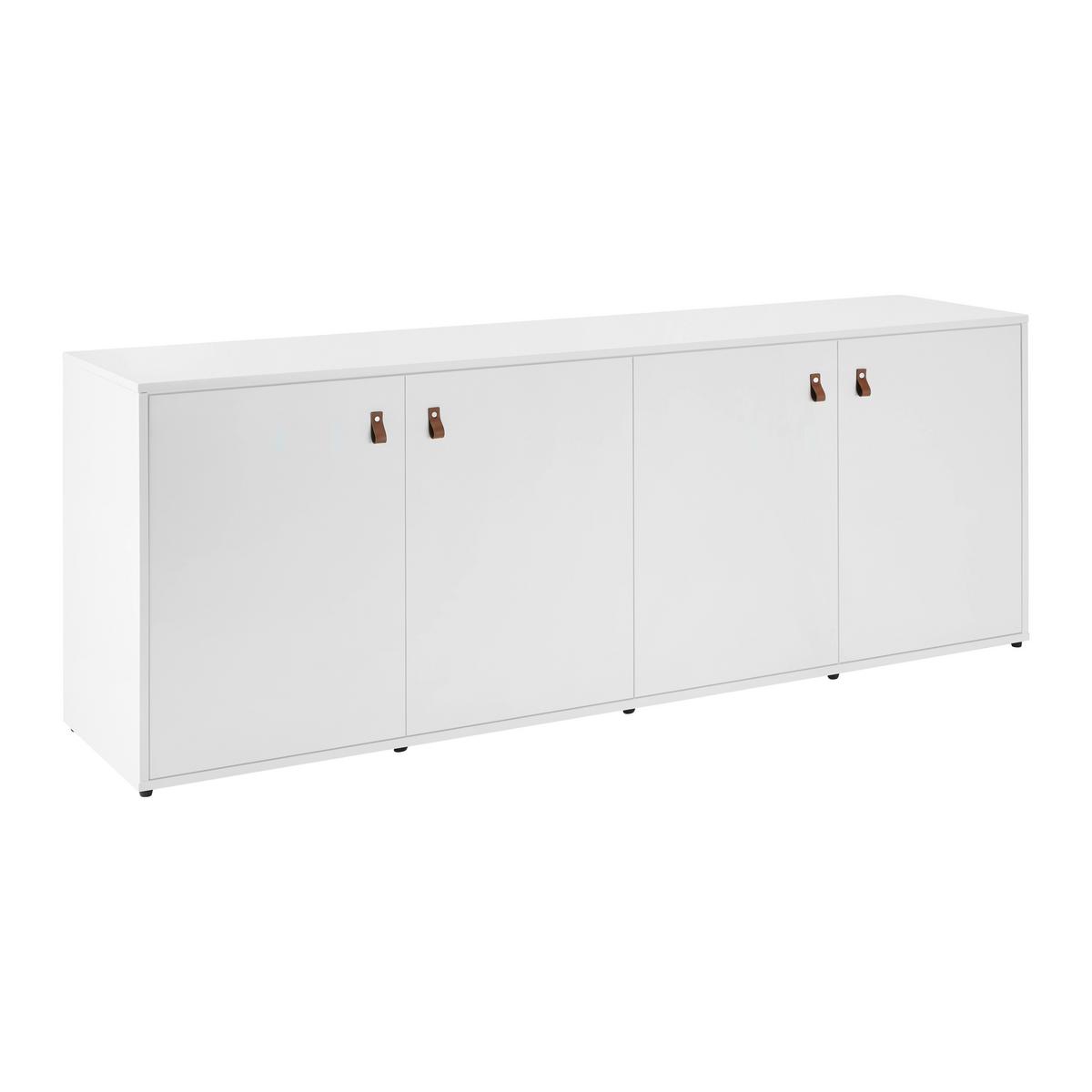 Comodă cu uși MICK - alb, Modern (180/69,5/40cm) - Bessagi Home