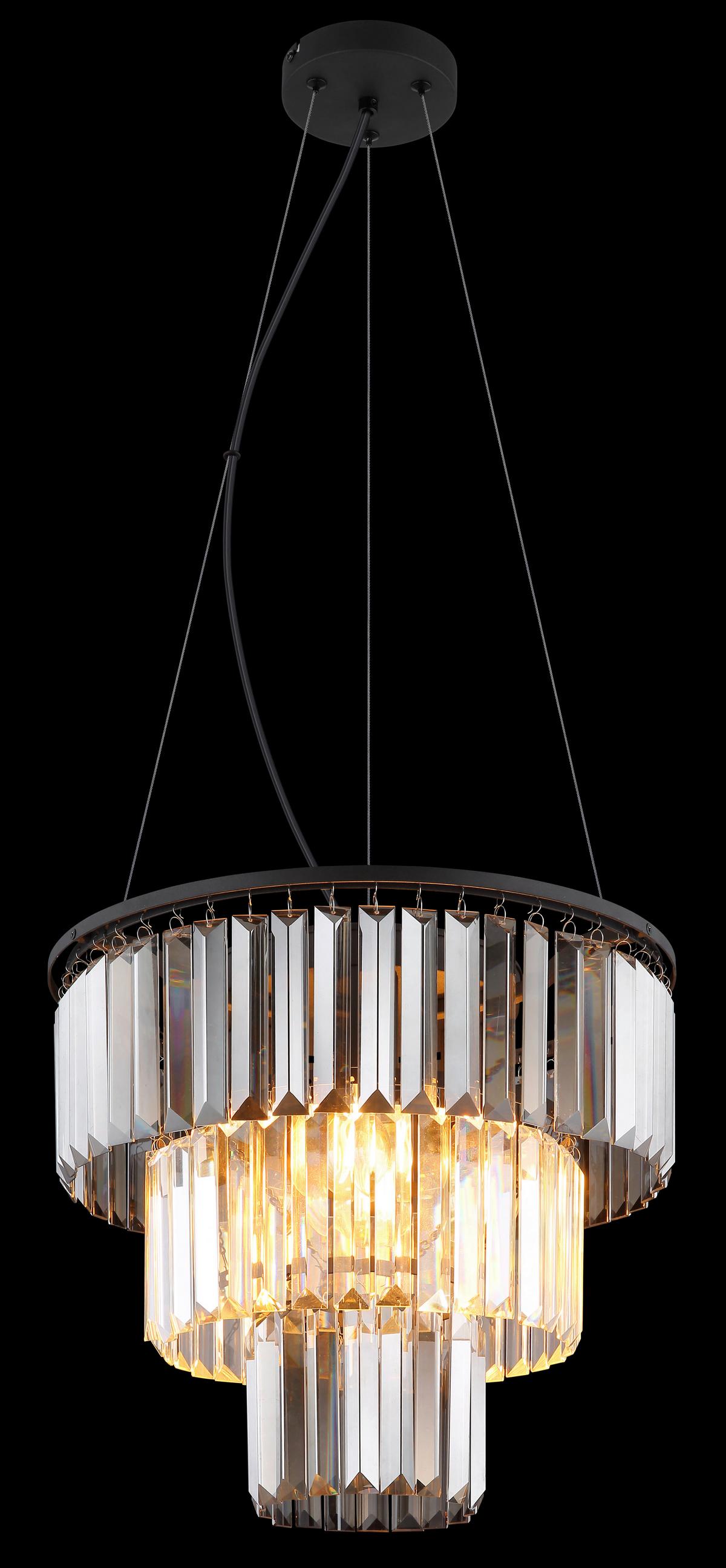 HÄNGELEUCHTE 15695H NAXIS - Klar/Schwarz, Basics, Glas/Kunststoff (40/120cm) - Globo