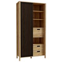 Highboard Jytana Schwarz/Eichefarben - Eichefarben/Schwarz, Modern, Holzwerkstoff (103,4/200,3/40,2cm) - Premium Living