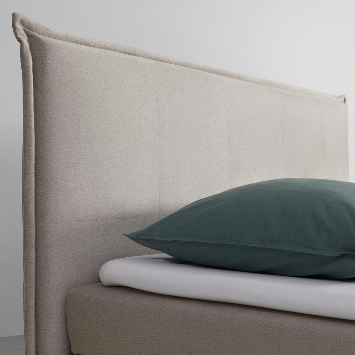 Boxspringbett Leonora ca. 200x200cm Beige mit Topper - Chromfarben/Beige, Modern, Holz/Textil (200/200cm) - Bessagi Home
