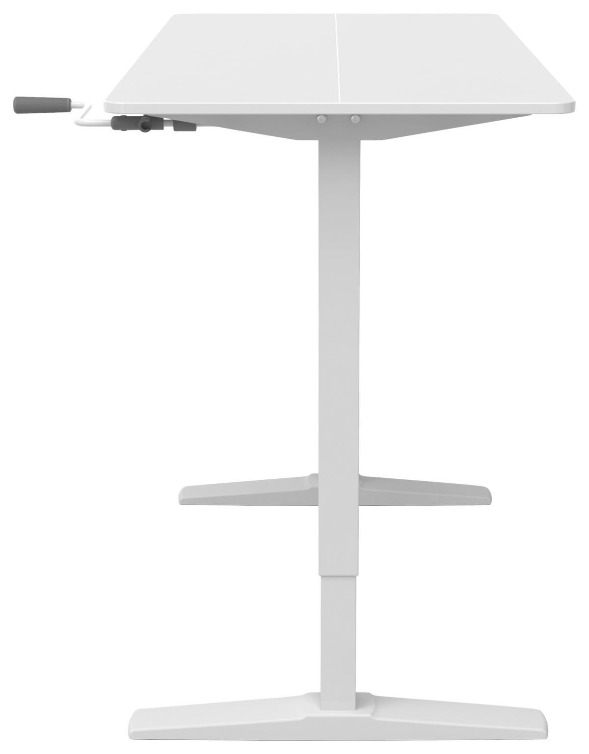 BIURKO KAMIL - biały, Modern, materiał drewnopochodny/tworzywo sztuczne (120/75-120/60cm) - MID.YOU