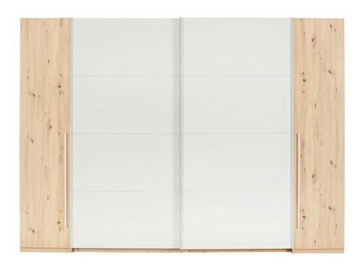 Schwebetürenschrank in Eichefarben - Weiss/Eichefarben, Konventionell, Holzwerkstoff/Kunststoff (267/226/61cm) - Mömax