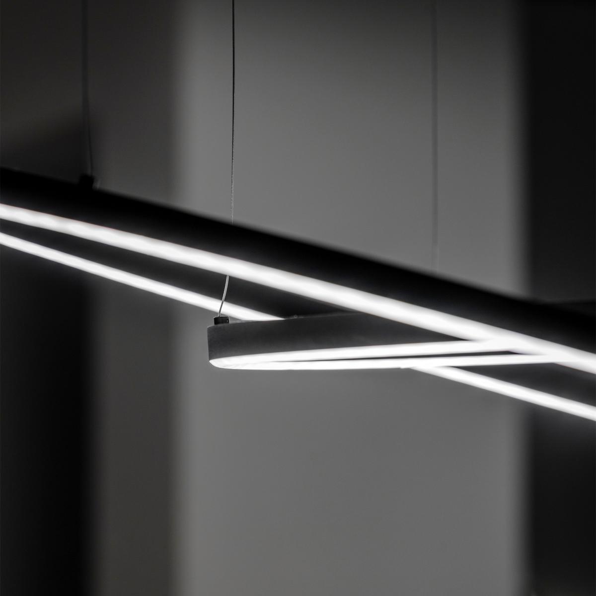 LED-Hängeleuchte Oracle Slim Schwarz max. 89 Watt - Schwarz, Design, Kunststoff/Metall (150/150/27,5/202cm) - Ideal Lux