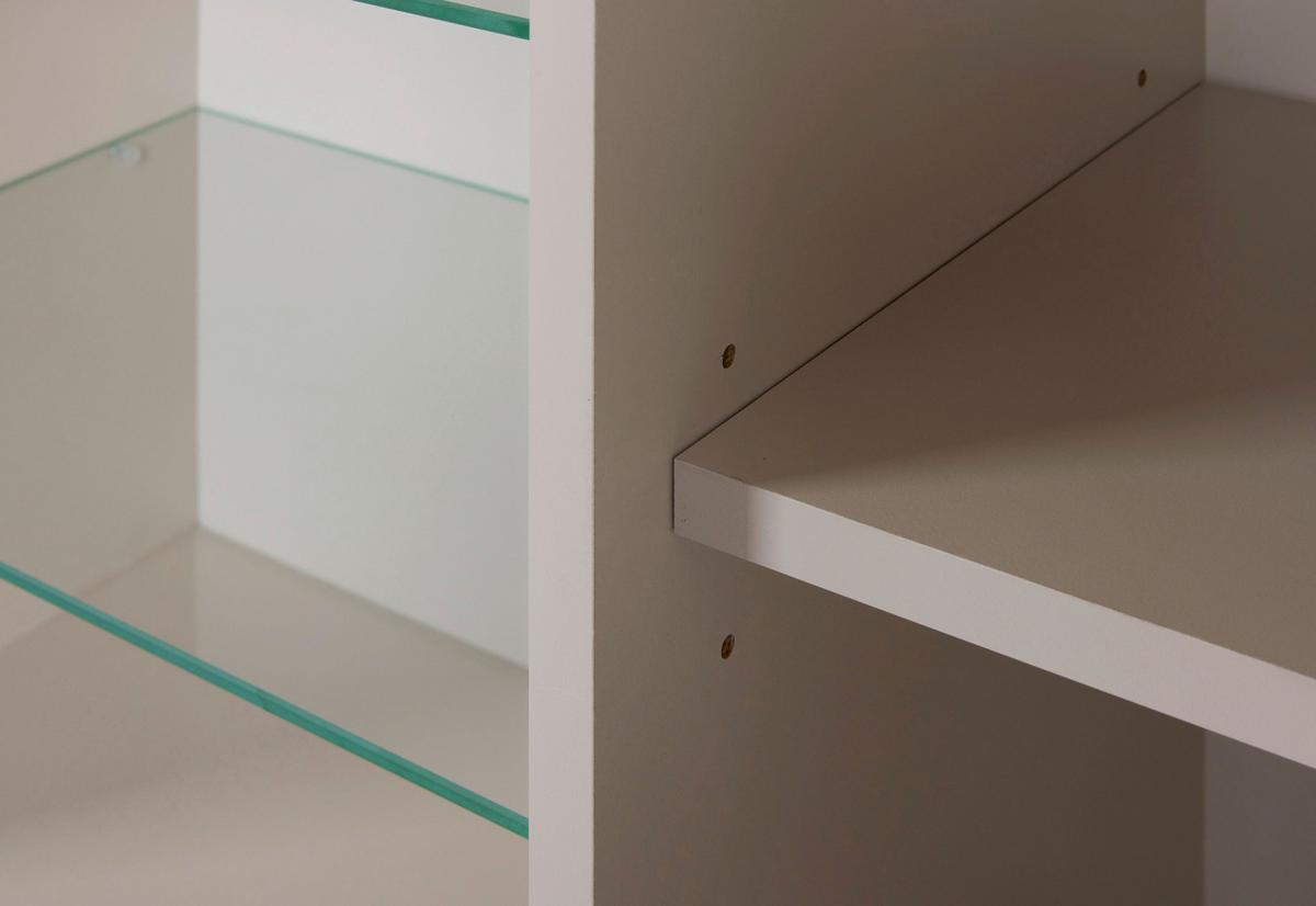 Viseći Kuhinjski Element Sardegna - kašmir/srebrne boje, Romantično / ladanjski, staklo/drvni materijal (130,3/57,5/33cm)