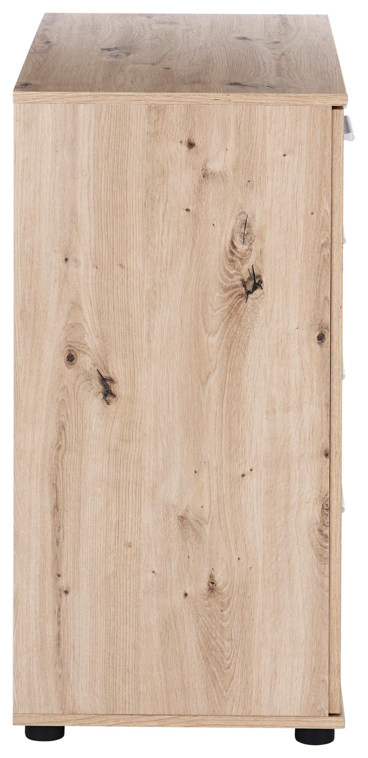Comodă Katrin - culoare lemn stejar/grafit, Konventionell, material pe bază de lemn (81/83/41cm) - Best Price