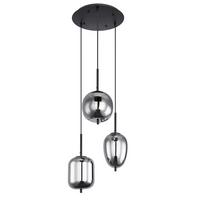 Hängeleuchte Jeanette in Schwarz max. 40 Watt - Schwarz, MODERN, Glas/Metall (40/120cm) - Premium Living