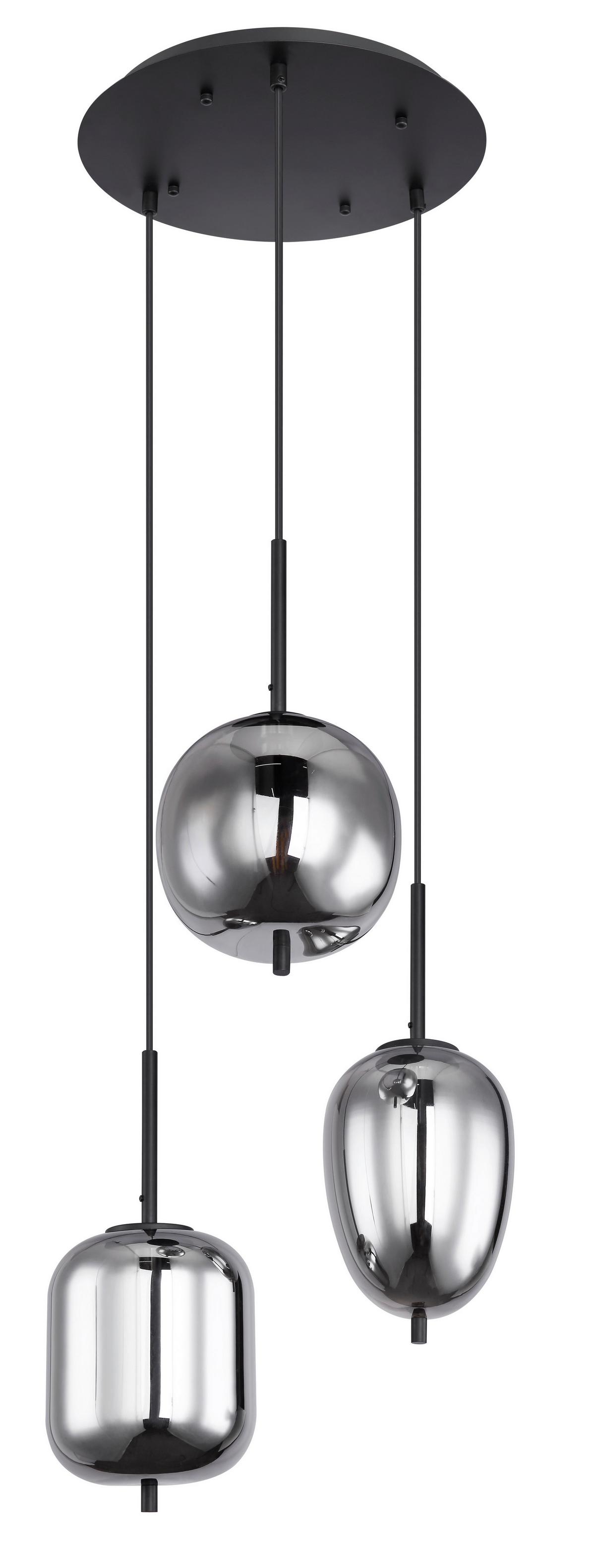 Hängeleuchte Jeanette in Schwarz max. 40 Watt - Schwarz, MODERN, Glas/Metall (40/120cm) - Premium Living