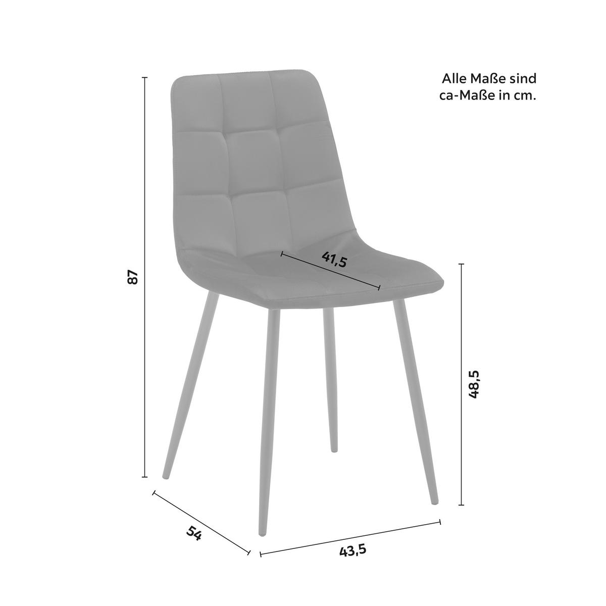 Stuhl Ria Schwarz Samt Gepolstert - Schwarz, MODERN, Holz/Textil (43,5/87/54cm) - Bessagi Home