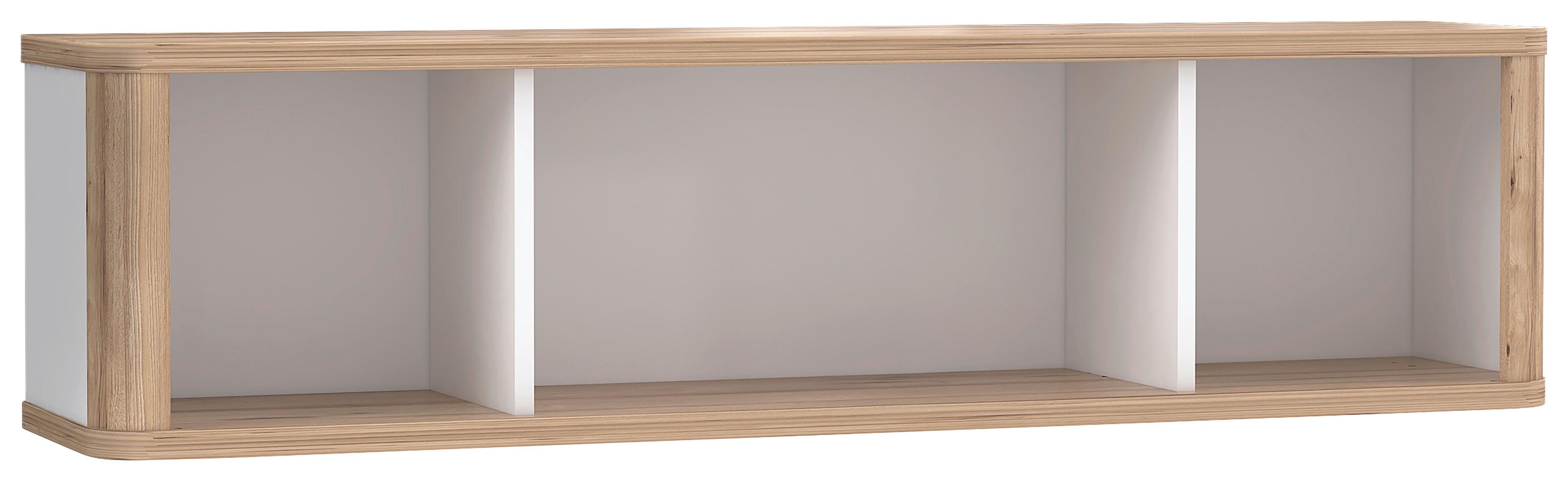 Stenski Regal Tess, Bela, Barva Hrasta - barve hrasta/bela, Konvencionalno, leseni material (120/30,4/25,8cm) - Xora