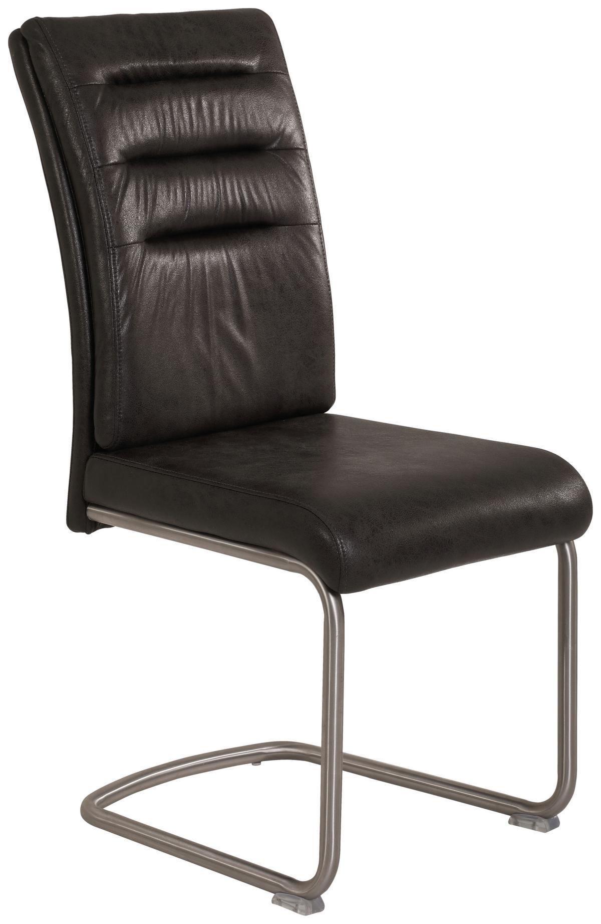 Schwingstuhl-Set Paula Anthrazit 2er-Set - Edelstahlfarben/Anthrazit, MODERN, Textil/Metall (45/102/65cm) - MID.YOU