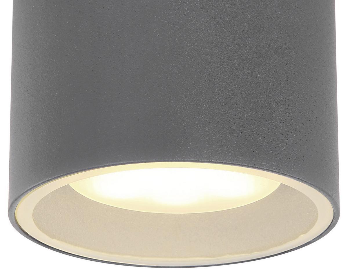 AUSSENDECKENLEUCHTE ALCALA D: 10,8 CM ANTHRAZIT - Klar/Anthrazit, Basics, Glas/Metall (10,8/9,6cm) - Globo