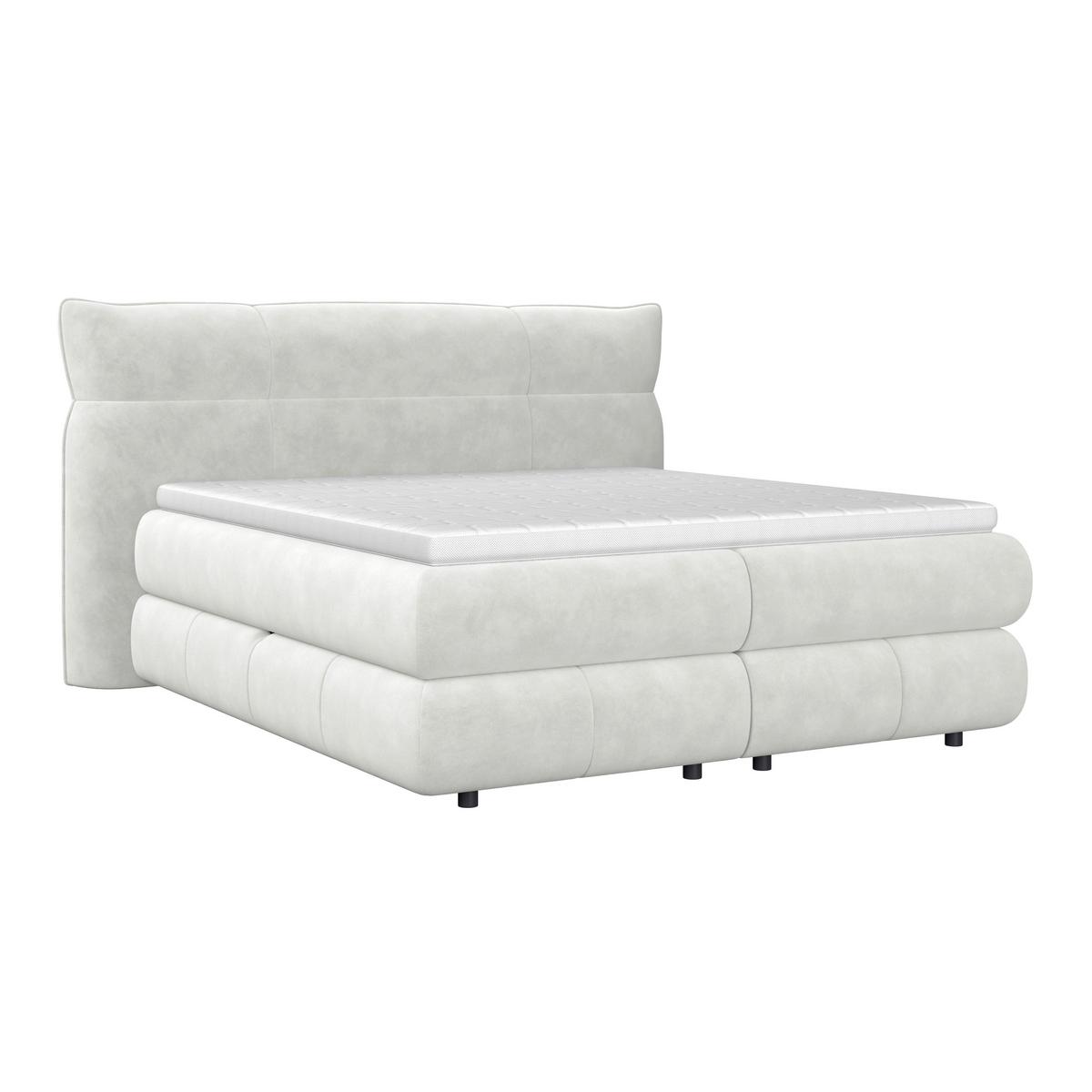 Boxspring Krevet Carmelo - crna/krem, Trend, tekstil/plastika (180/200cm) - Premium Living