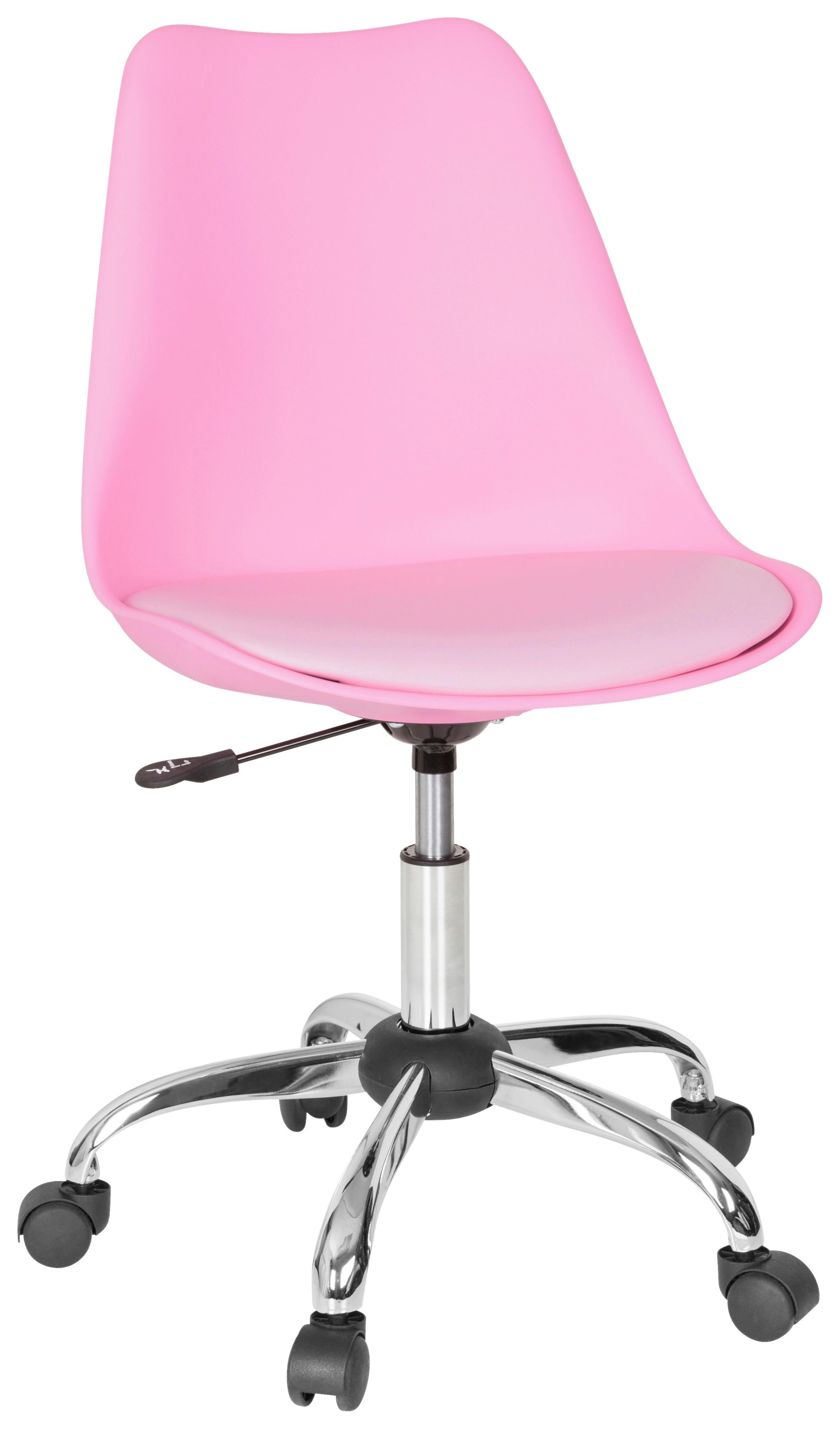 Vrtljivi Stol Fancy Pro, Roza - pink, Moderno, kovina/umetna masa (48/86/54cm) - MID.YOU