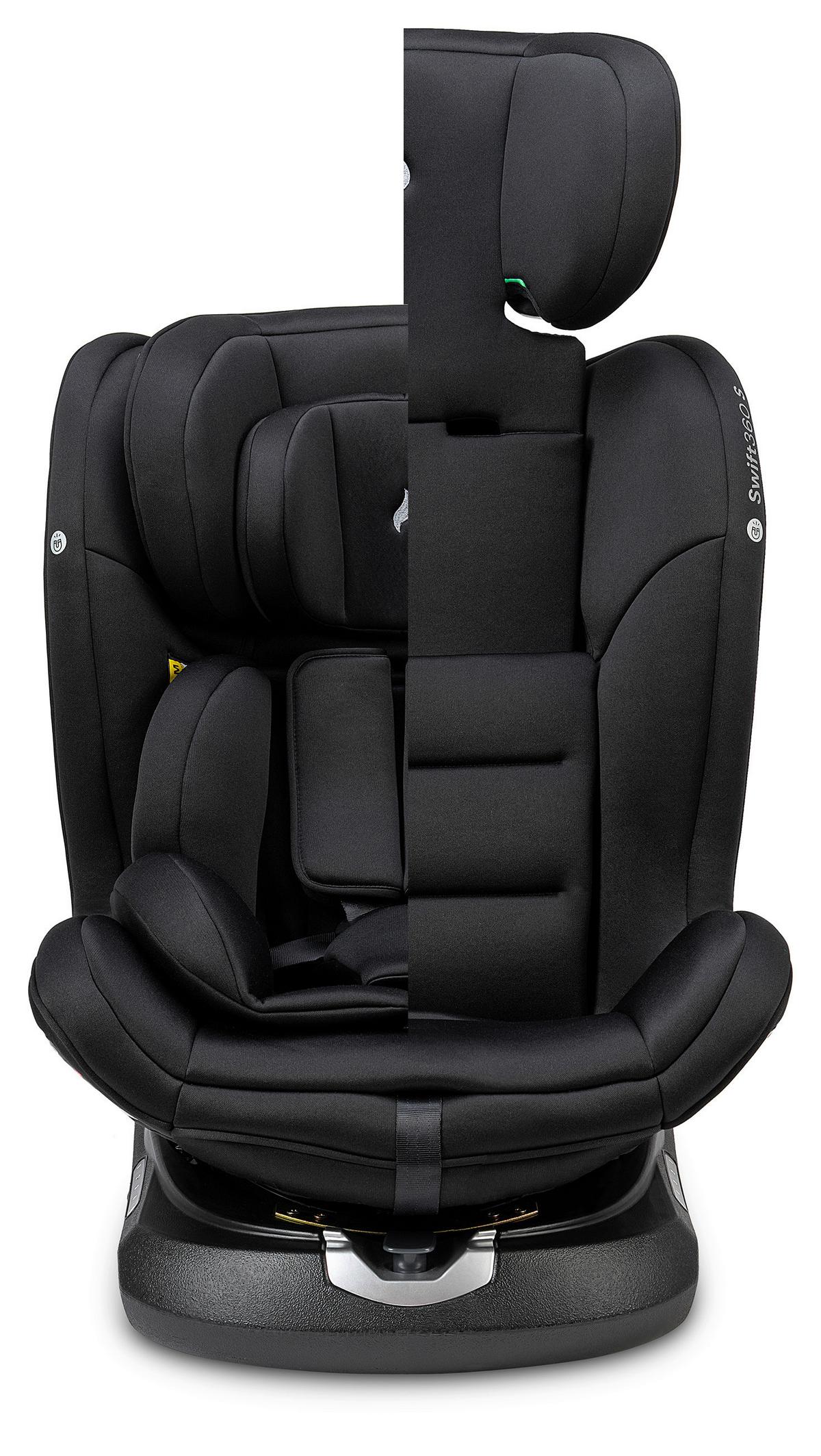 FOTELIK SAMOCHODOWY OBROTOWY SWIFT360S - czarny, Basics, tworzywo sztuczne/tkanina (44/60/50cm) - Osann