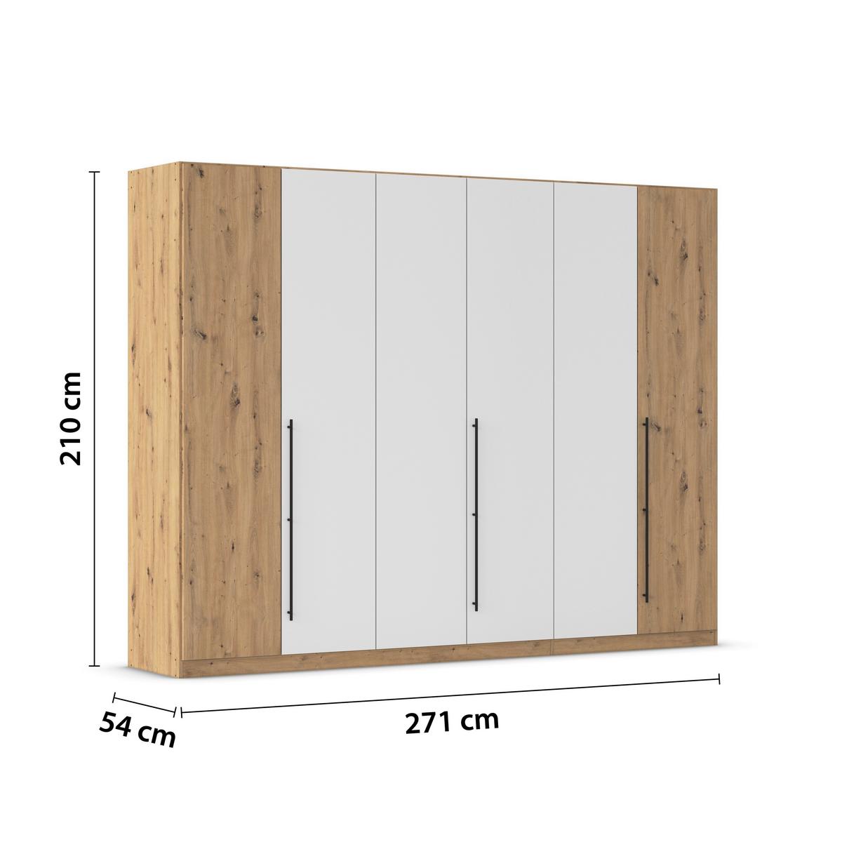 Șifonier Safari - alb/stejar Artisan, Konventionell, material pe bază de lemn (271/210/54cm)