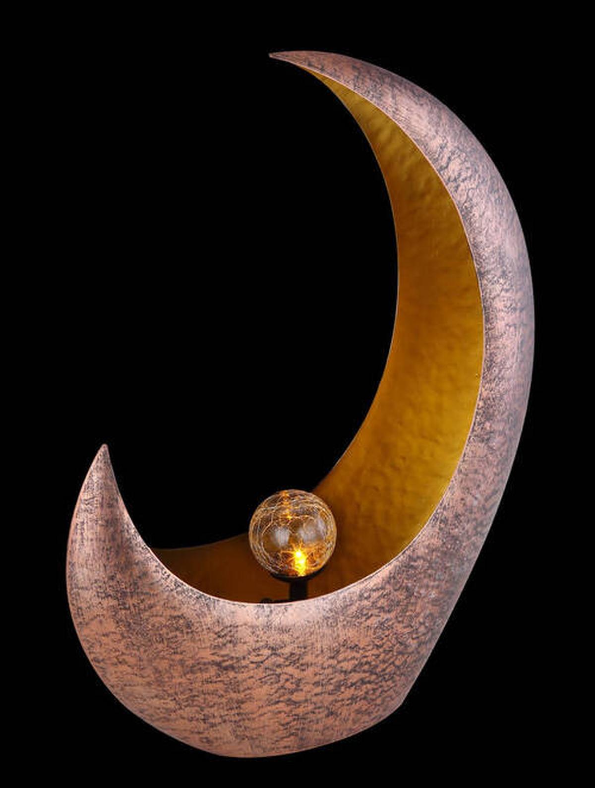 Solarna Svetilka Moonlight, S Sijalko - prozorno/barve medenine, Design, kovina/steklo (37,5/13,5/45cm) - Globo