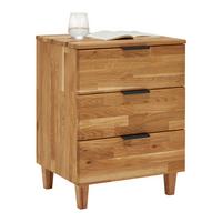 Nachtkästchen Carolina 3 Eichefarben - Eichefarben/Schwarz, KONVENTIONELL, Naturmaterialien/Holz (48/65/40cm) - ecoTree