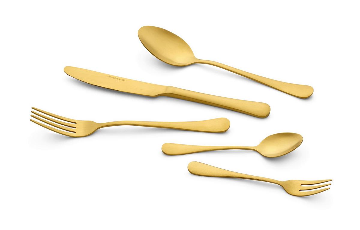 Besteckset Cleto in Goldfarben, 30-teilig - Goldfarben, Basics, Metall - Echtwerk