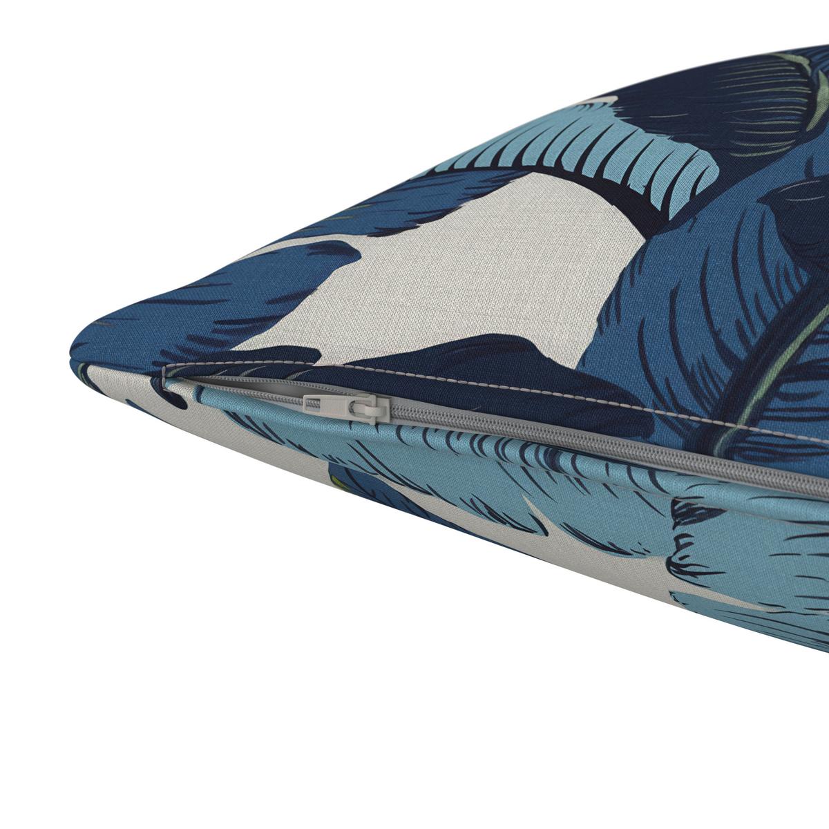 Outdoorkissen Luisa Blau/Weiß ca. 45x45 cm - Blau/Weiß, MODERN, Textil (45/45/10cm) - Bessagi Garden