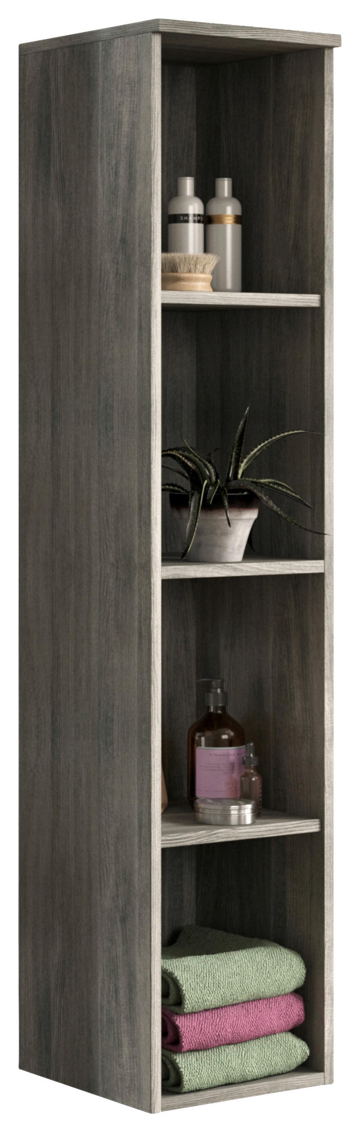 Badezimmerregal York ca. 30x136x31 cm Rauchsilber - MODERN, Holzwerkstoff (30/136/31cm) - MID.YOU