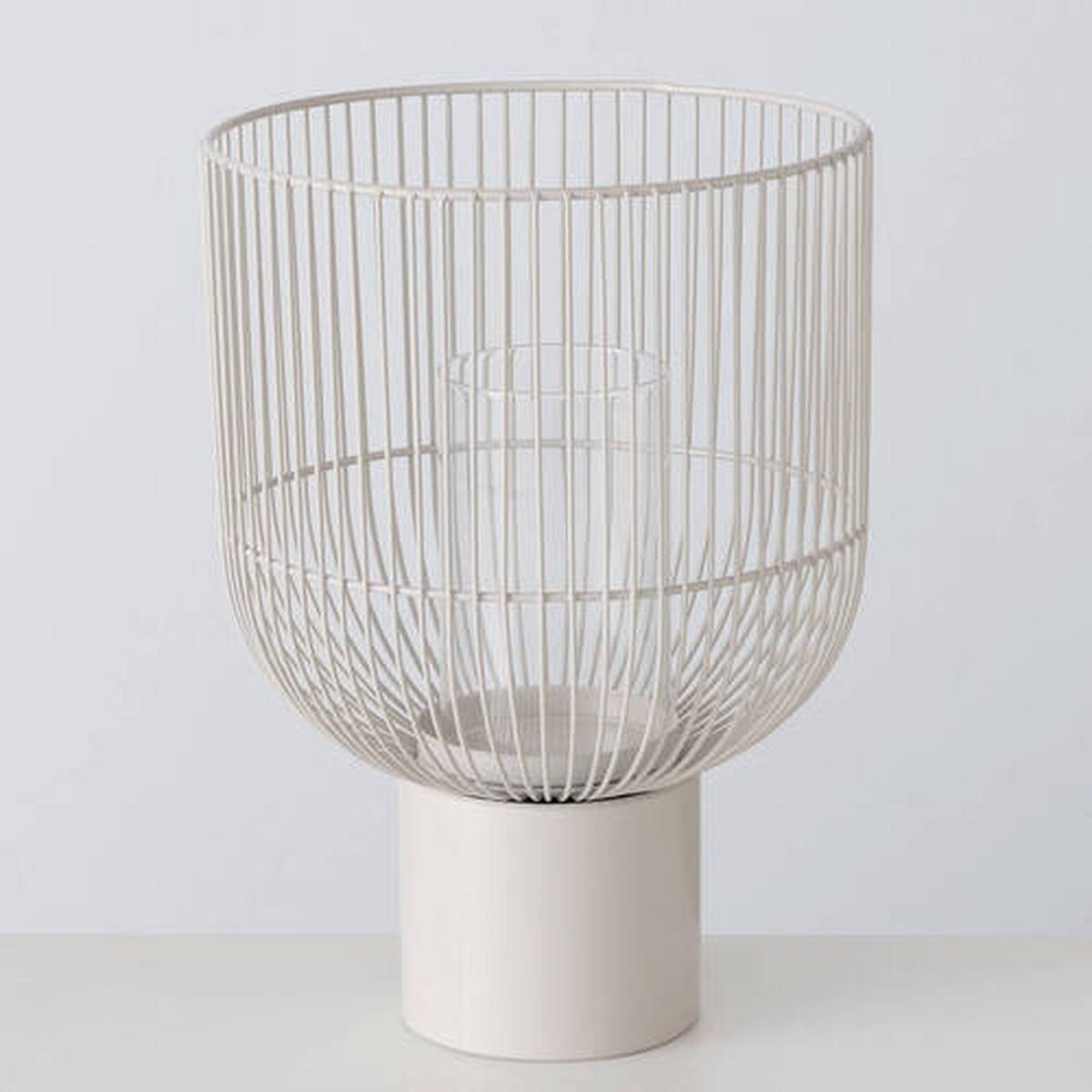 LATARENKA 9719509 - SIMPLY NORDIC - beżowy, Basics, metal/szkło (22/22/30cm) - Boltze Home