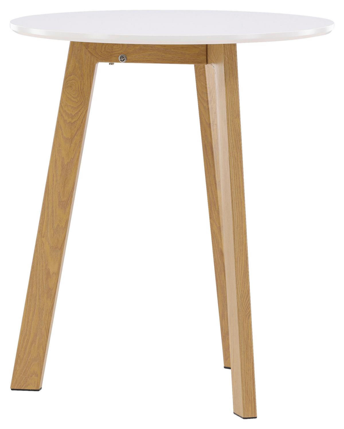 ESSTISCH LEONORA - Hellbraun/Weiß, Design, Holz/Metall (65/65/75cm) - Livetastic
